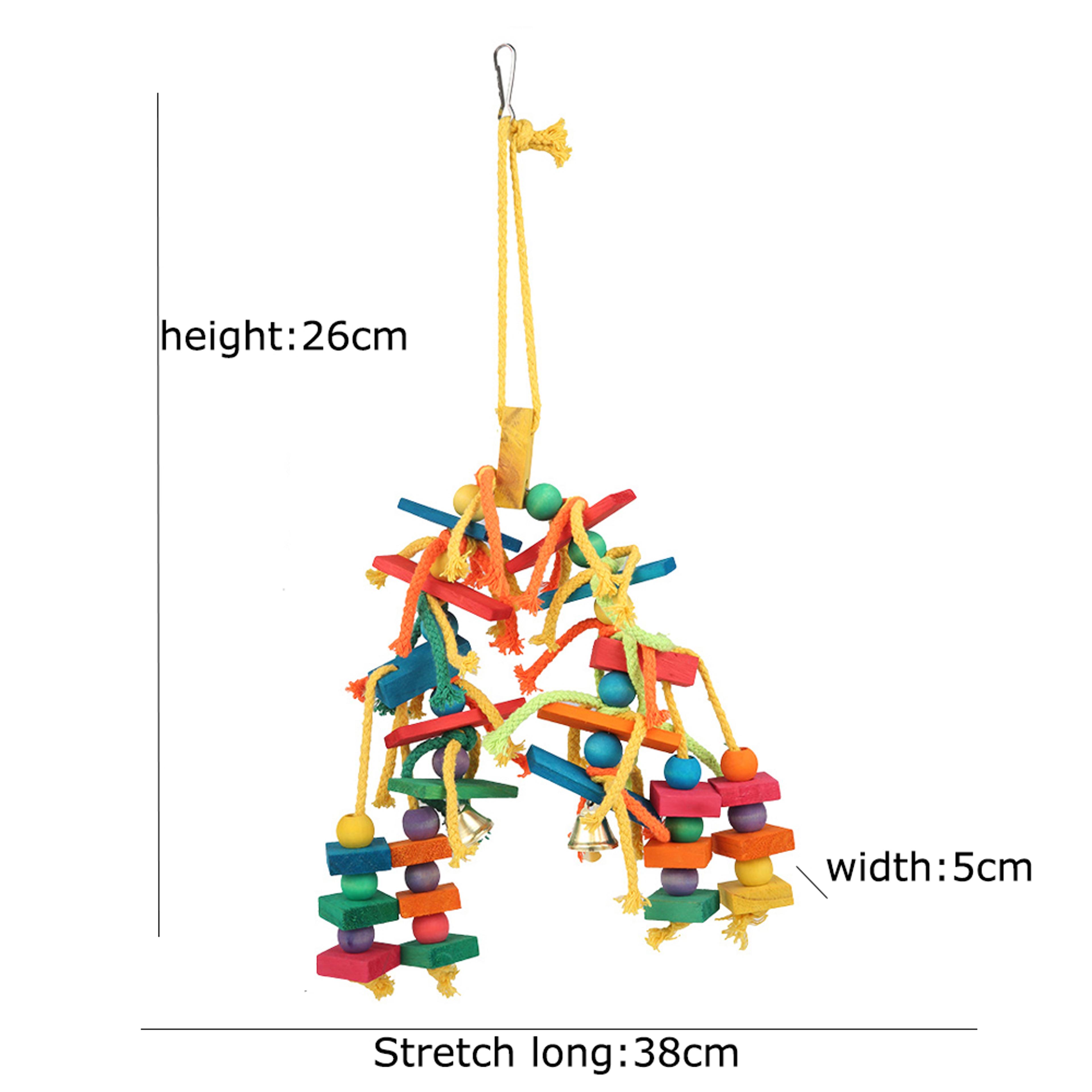 Wood Parrot Bird Toys Love Bird Cage Funny Training Toy Cotton Rope Parrot Toy Bite Resistant Bird  5