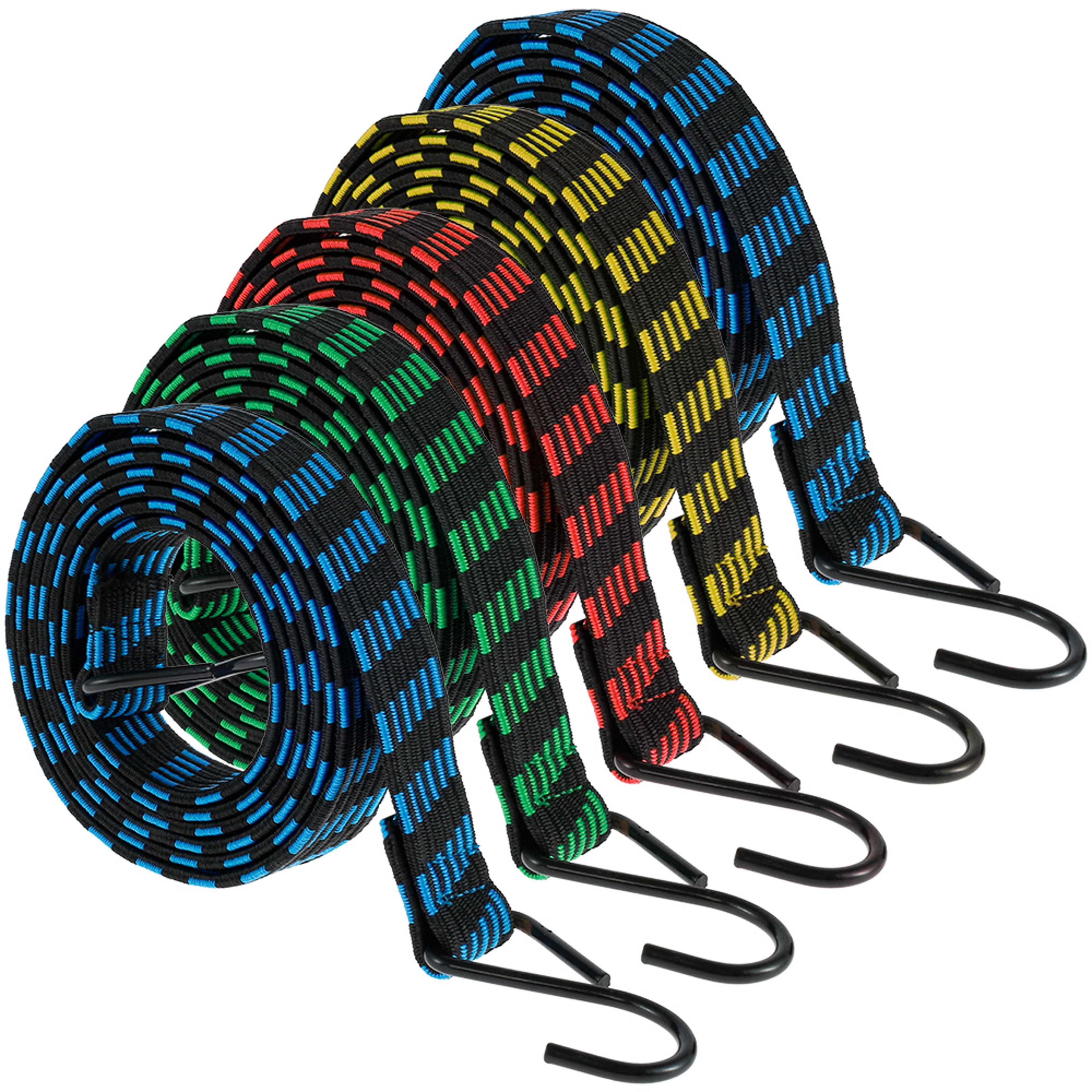 Bungee Cords Heavy Duty Elastic Bungees Cords With Hooks AntiSlip Flat Elasticity Rope For Luggage 6