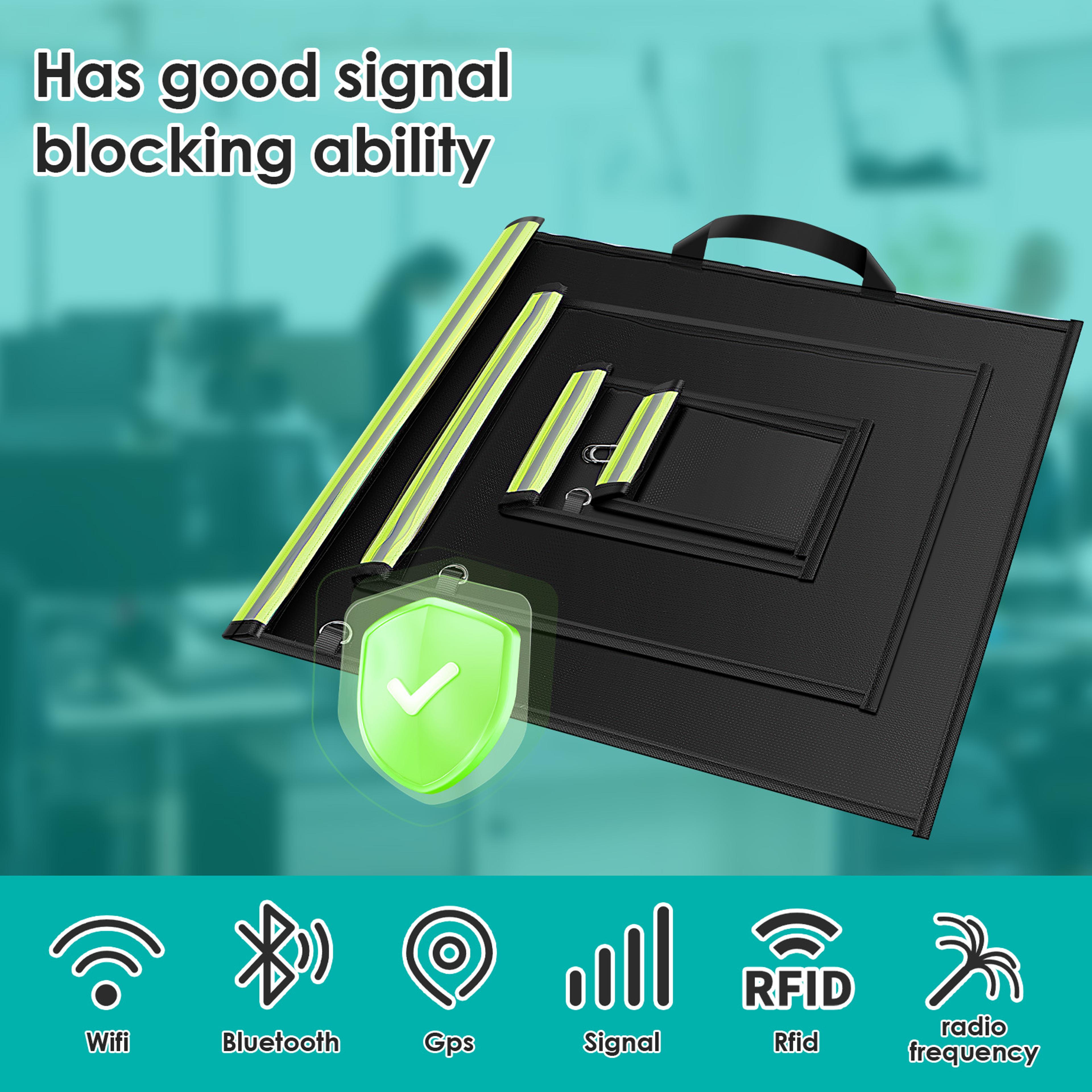 Signal Blocker Faraday Bag AntiTracking Faraday Pouch For Keys Phone With Reflective Strip 2