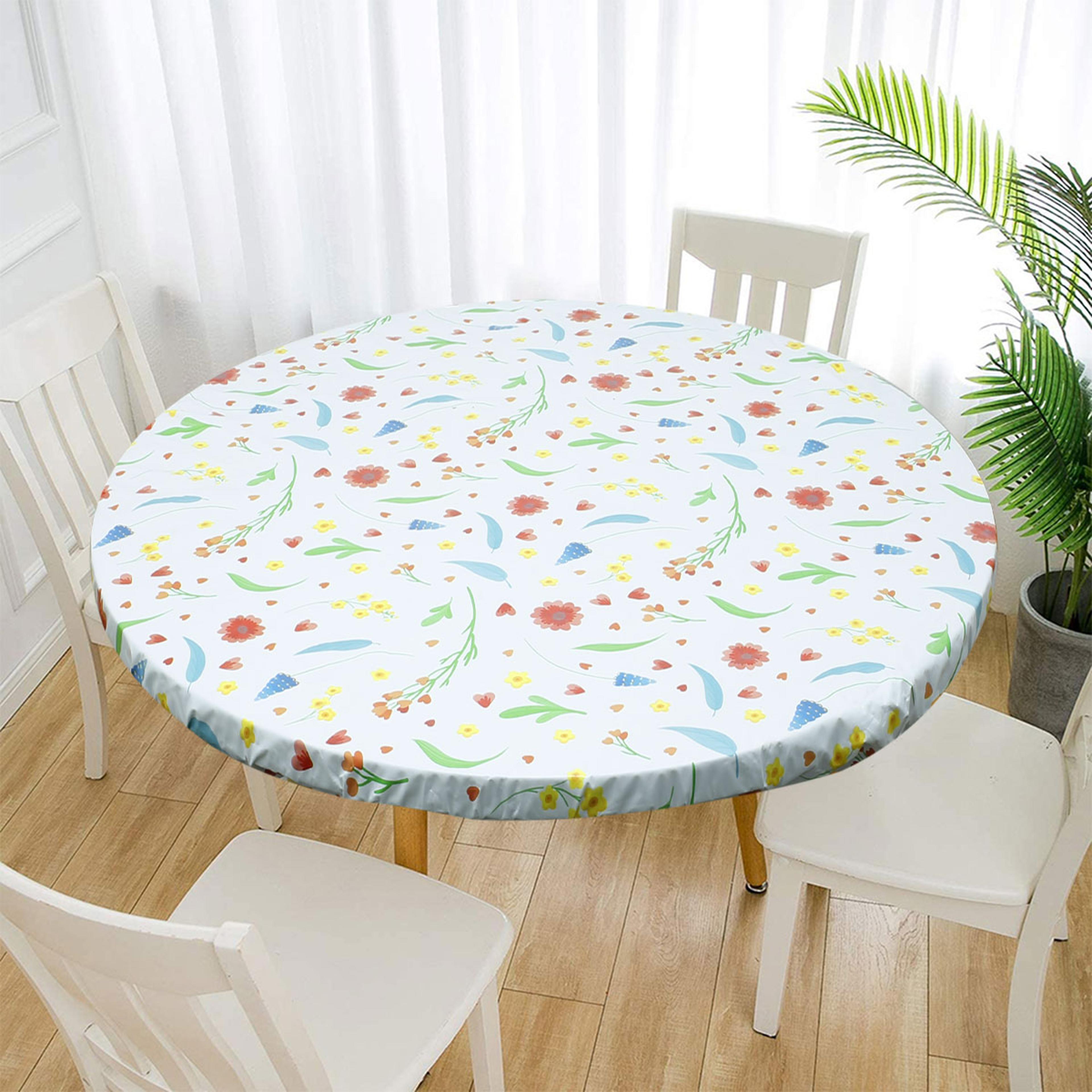 Table Cloth Waterproof Cover Plastic Elastic Edged Vinyl Fitted Tablecloth Flannel Backed Indoor Ou 7