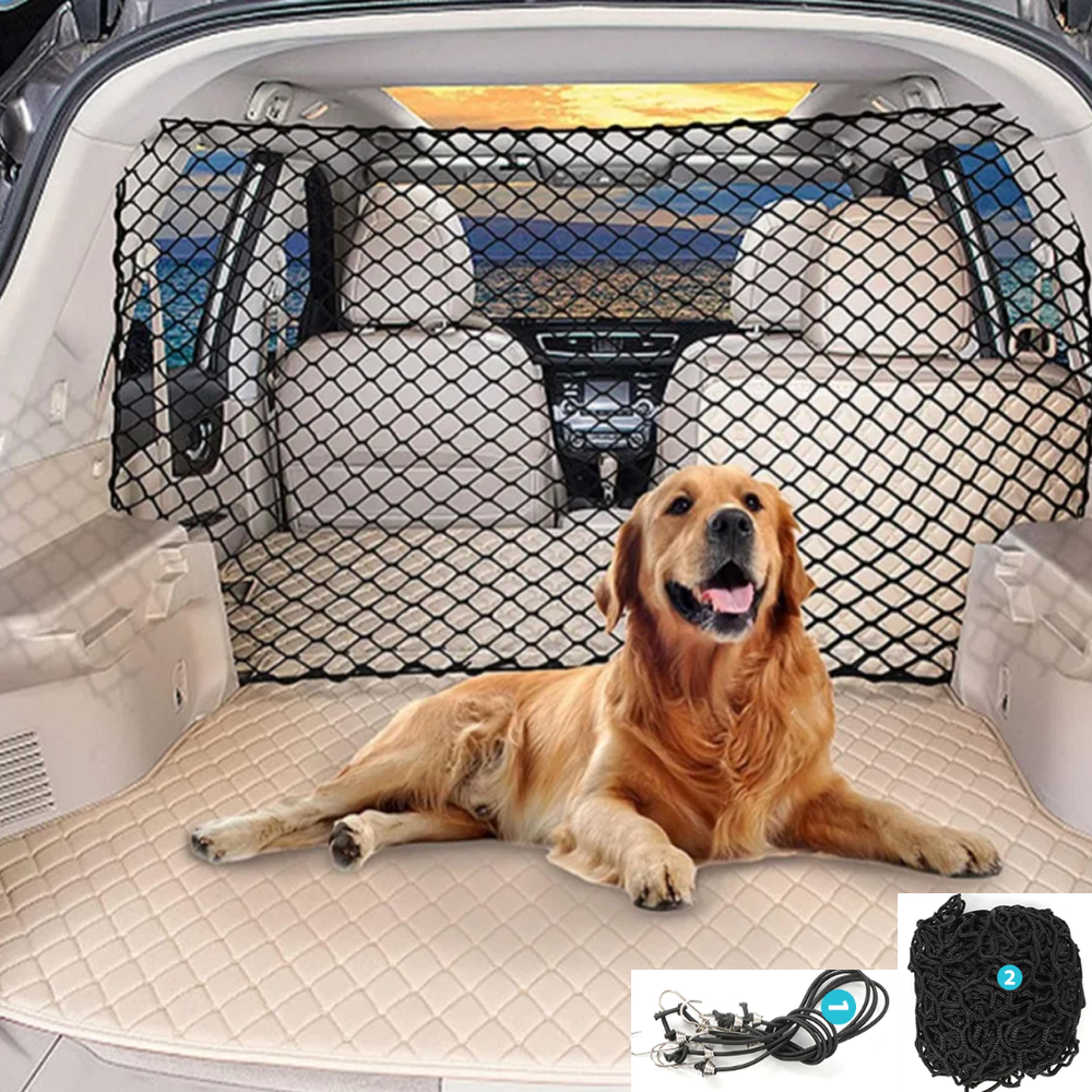 durable pet car barrier net, elastic dog safety fence, fold able car dog barrier with hooks, universal auto dog