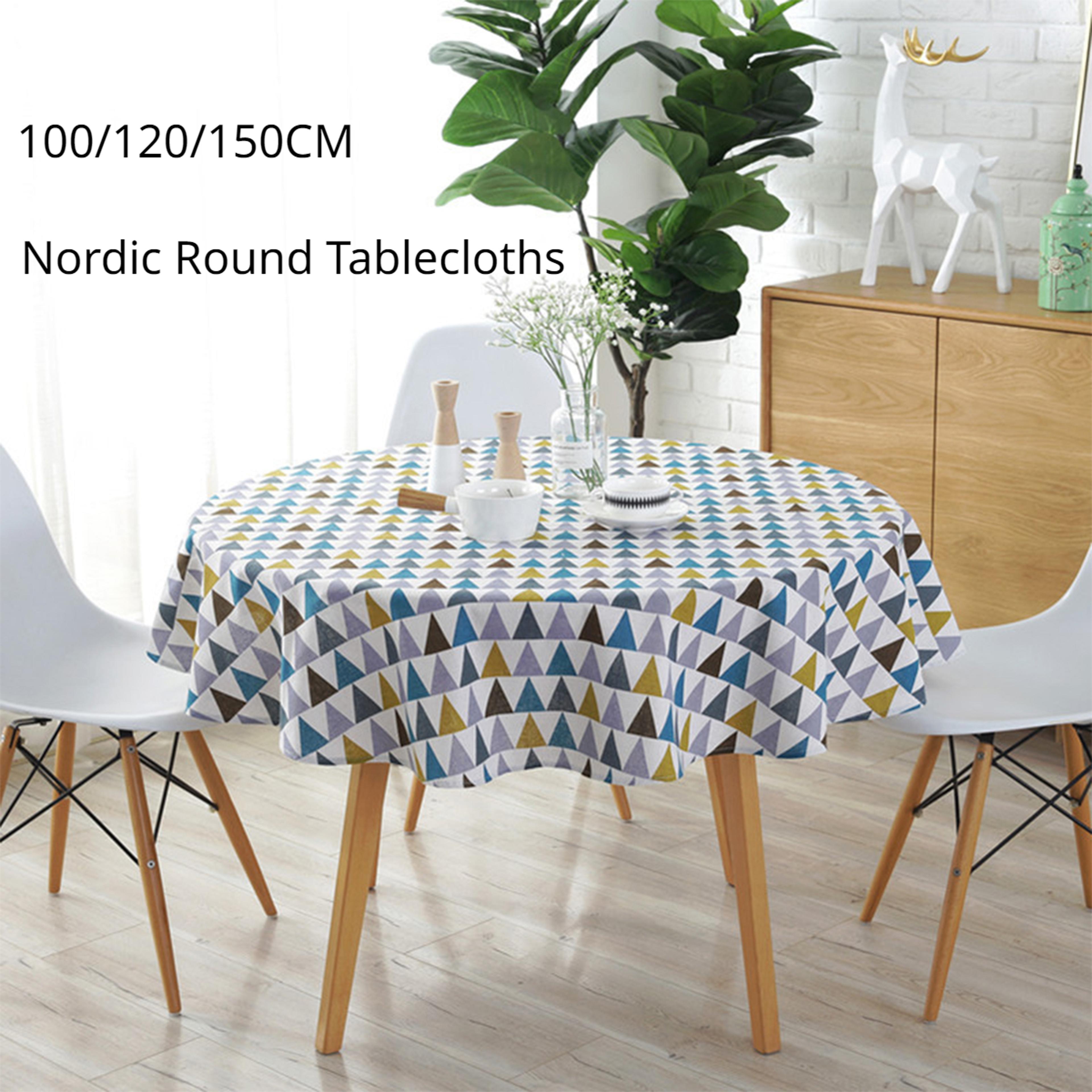 Nordic Round Tablecloths Washable Cotton Linen Dining Table Pad Perfect For Banquet Wedding Christm