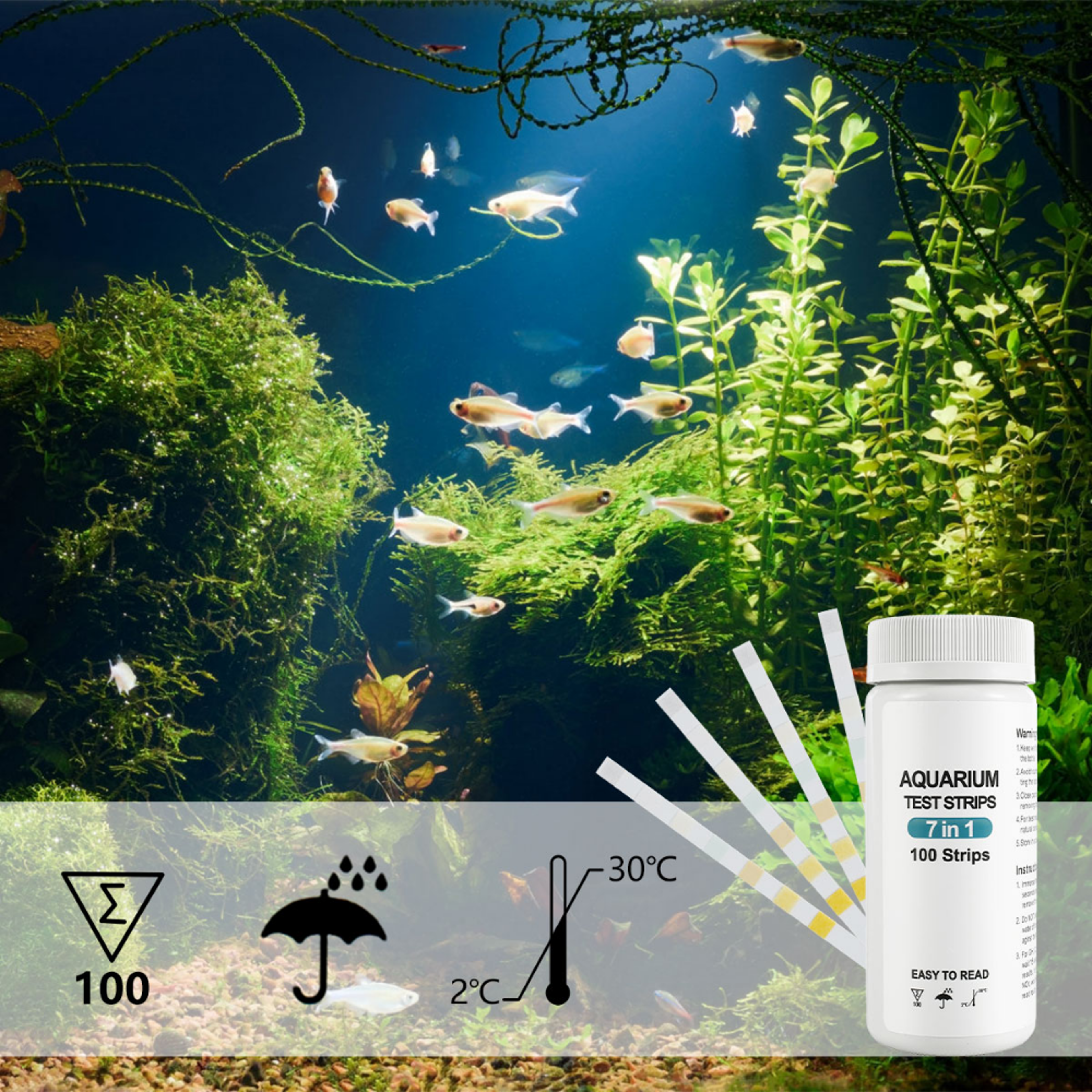 Aquarium Test Strips Kit For Fish Tank Freshwater  Saltwater PH And Water Quality Test Strips 3