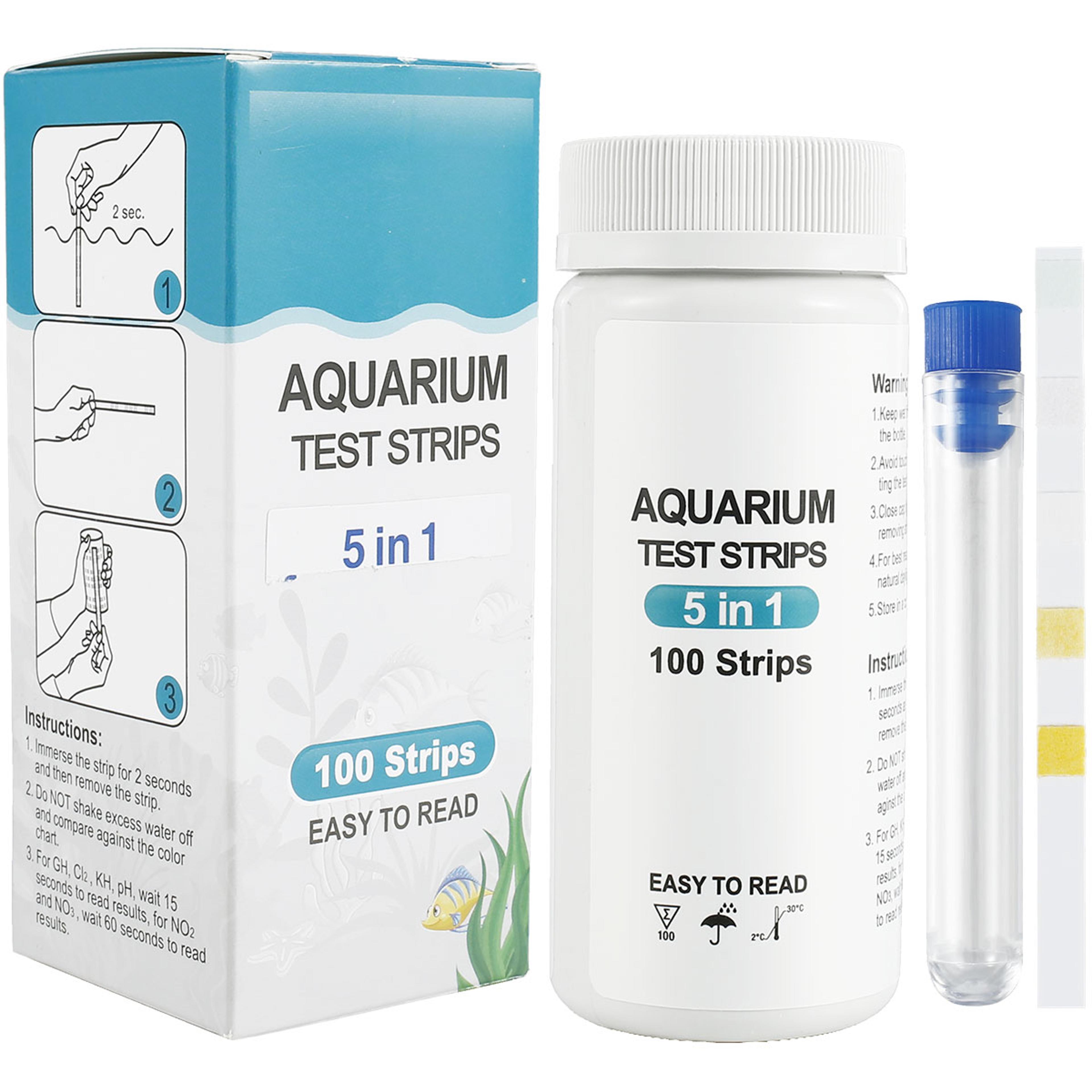 aquarium test strips kit for fish tank, freshwater & saltwater, ph and water quality test strips