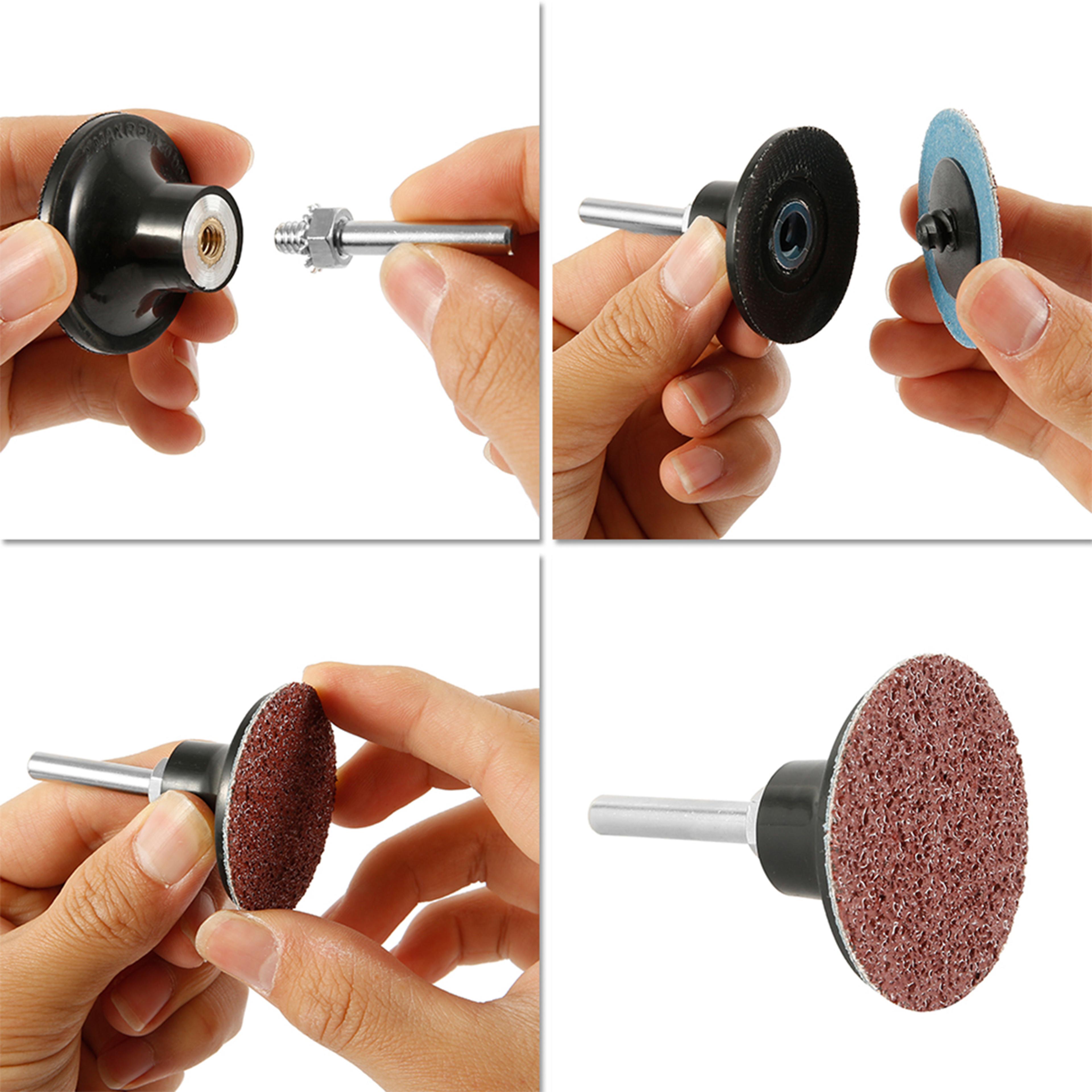 sand paper grit grinding wheel set, quick change combination for wood furniture finishing, metal