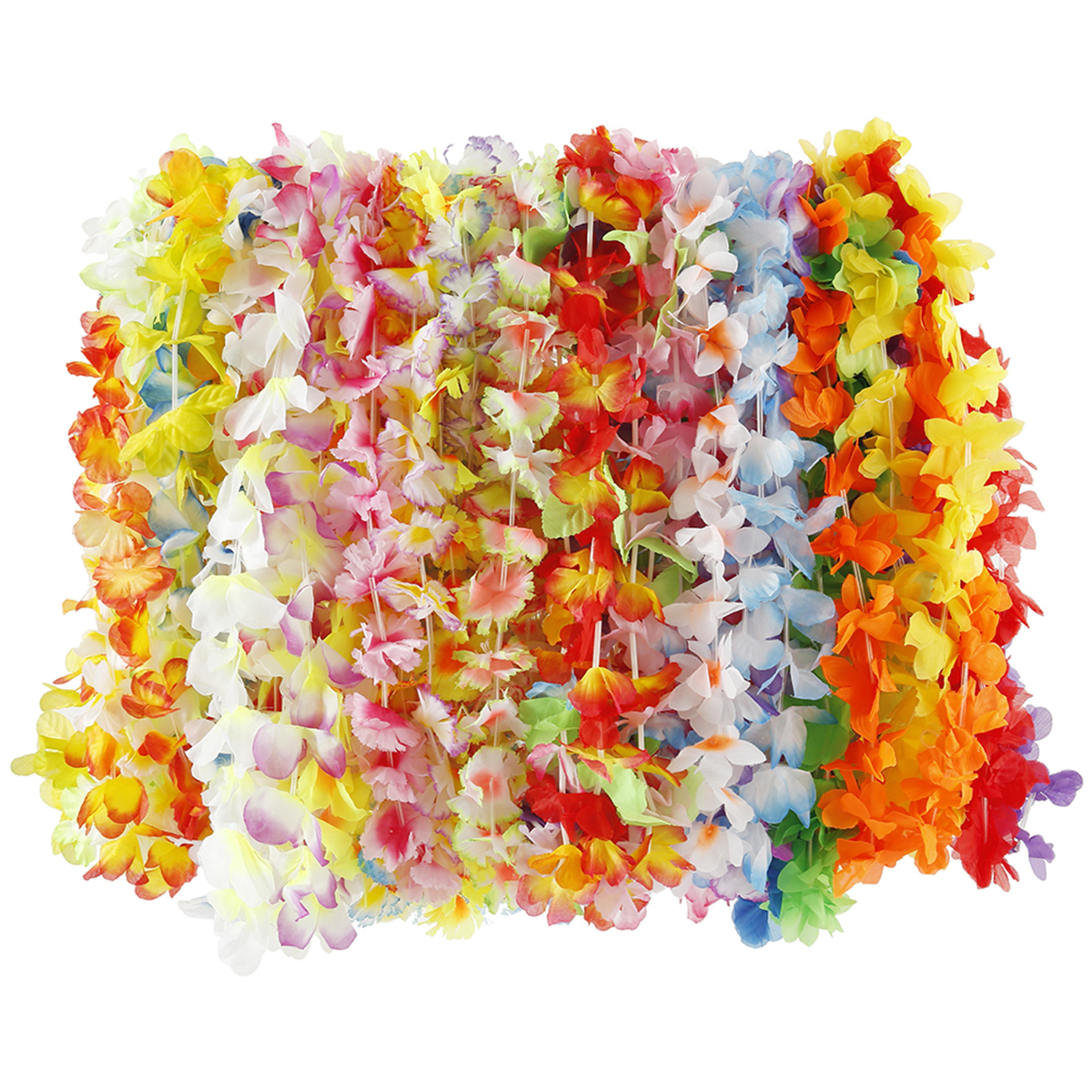 Hawaiian Flower Necklaces Artificial Flower Leis Garlands MultiColor For Beach Party Luau Wedding B 6