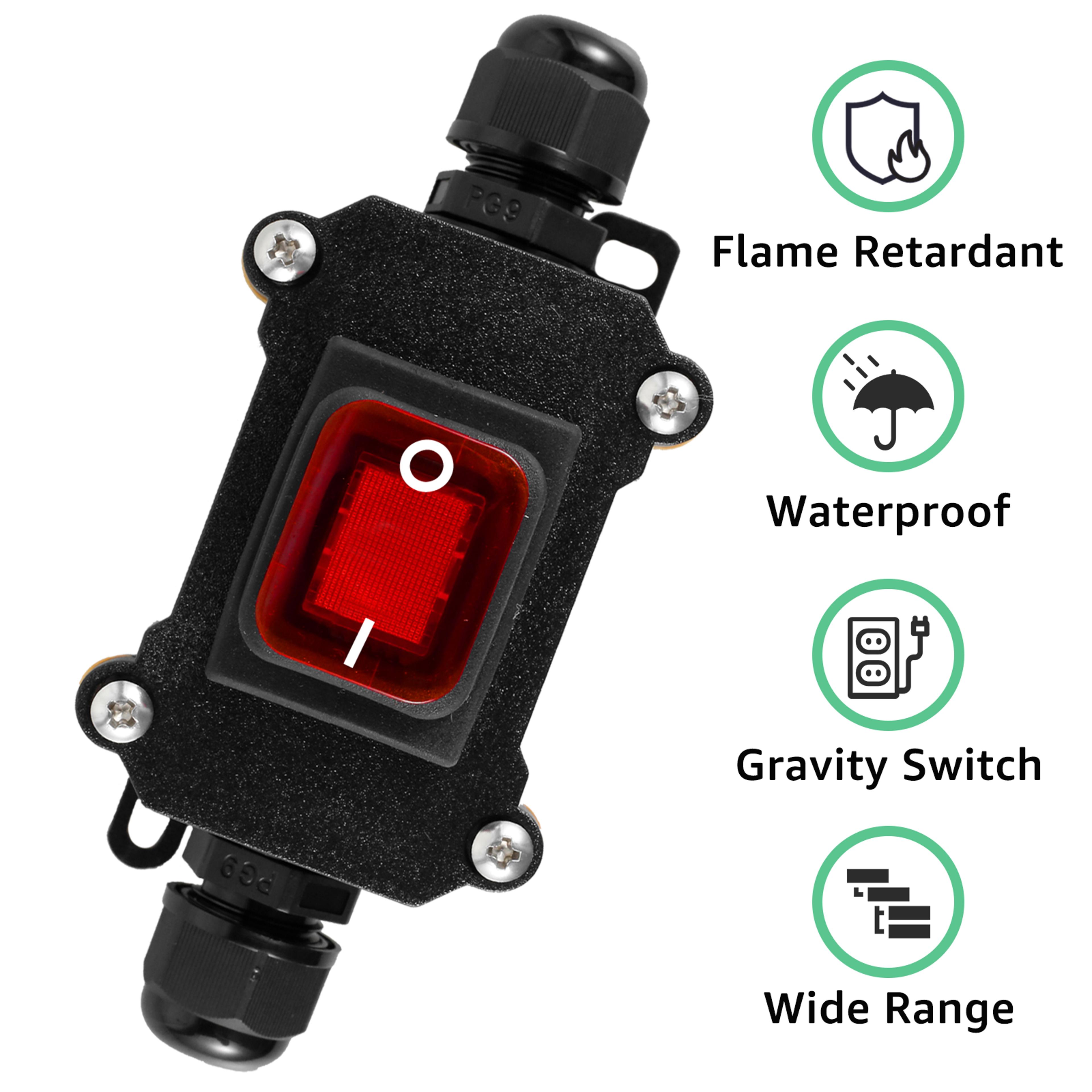 Inline Power Cord Switch Box Marine Rocker On Off High Current Connector For Outdoor Refitting Junc 1