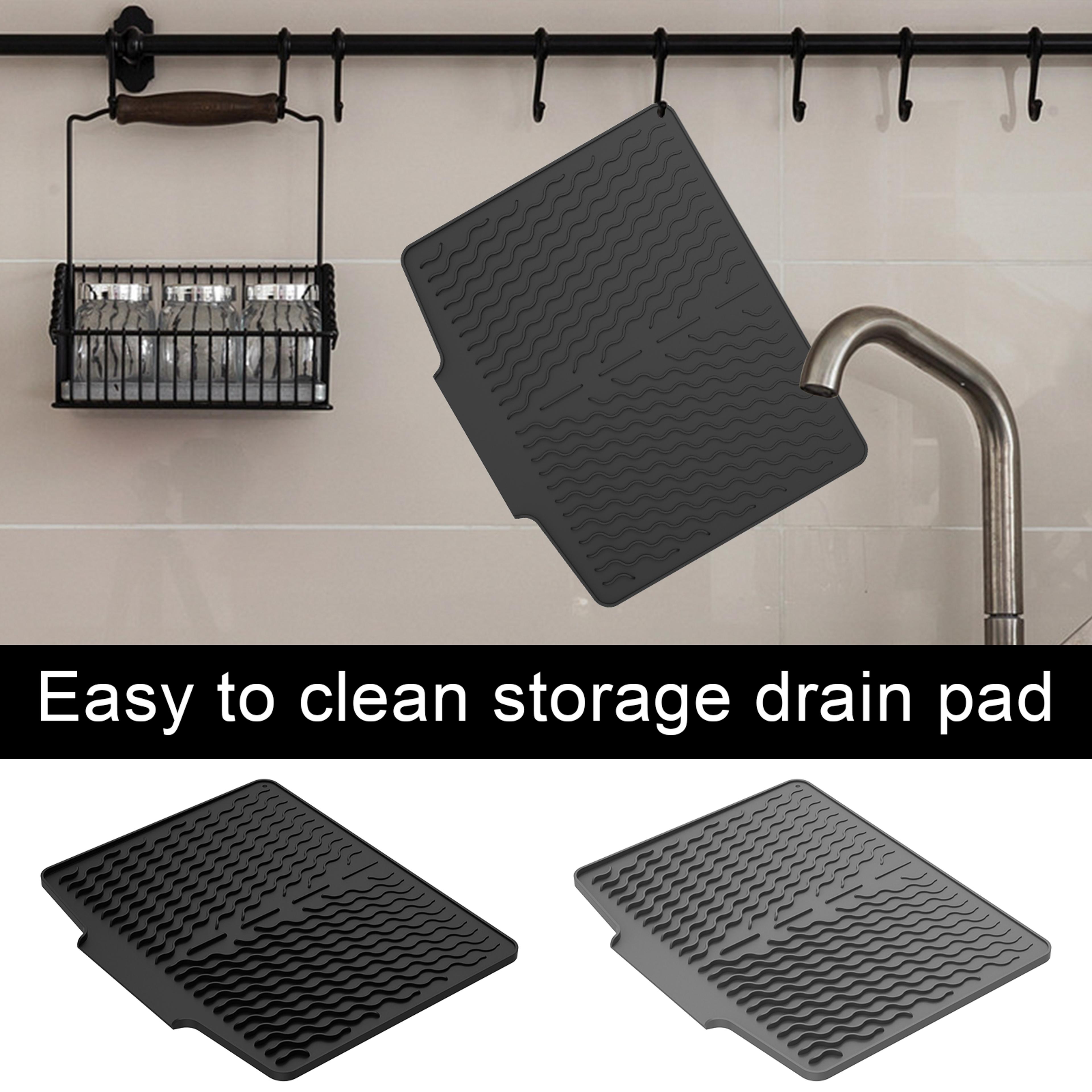 Silicone Dish Drying Mat Heat Resistant Reusable Nonslip Drying Pad For Counter Top Ideal For Dishe 2