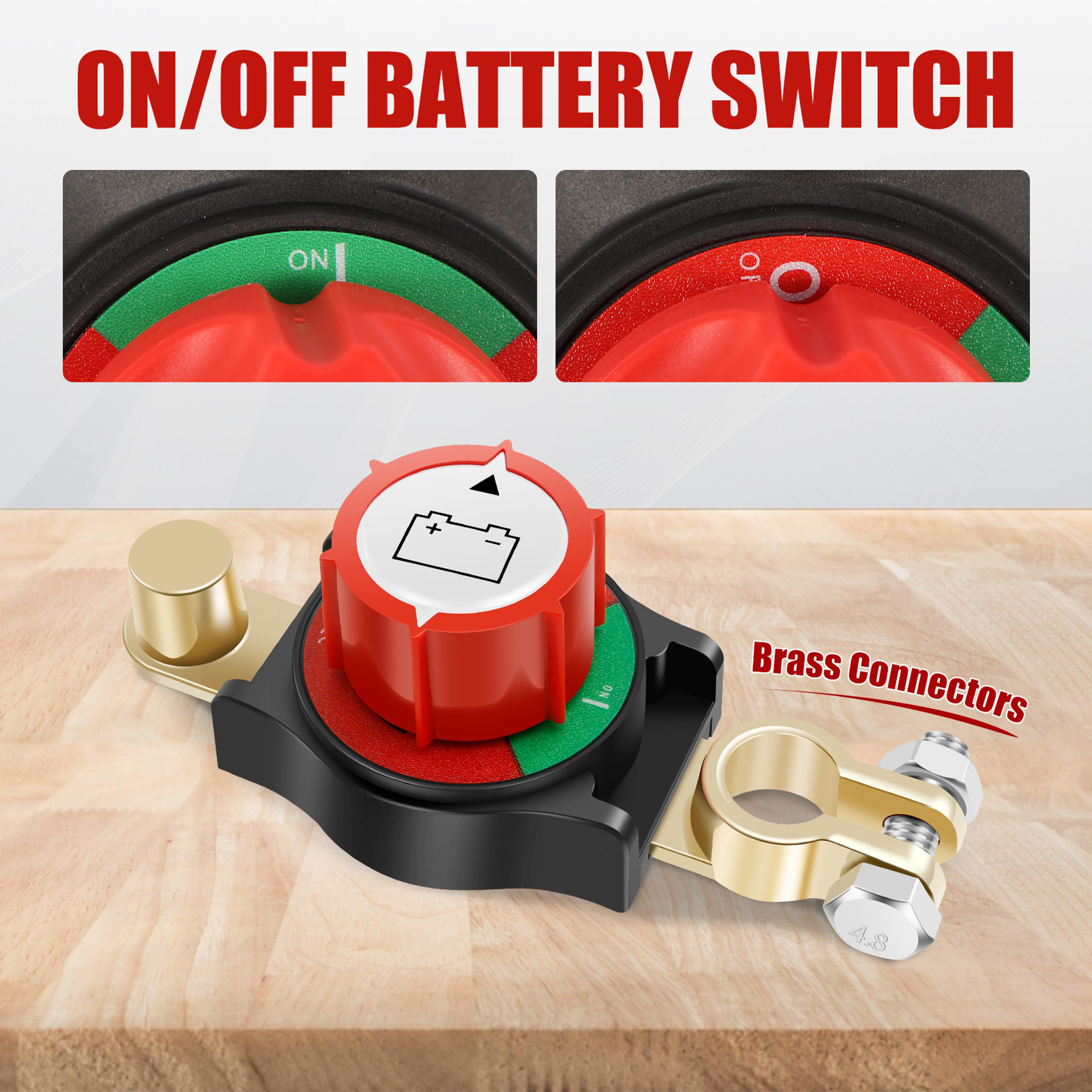 Top Post Battery Disconnect Switch Safe Car Battery CutOff Switch For Terminals Kill Switch For Veh 3