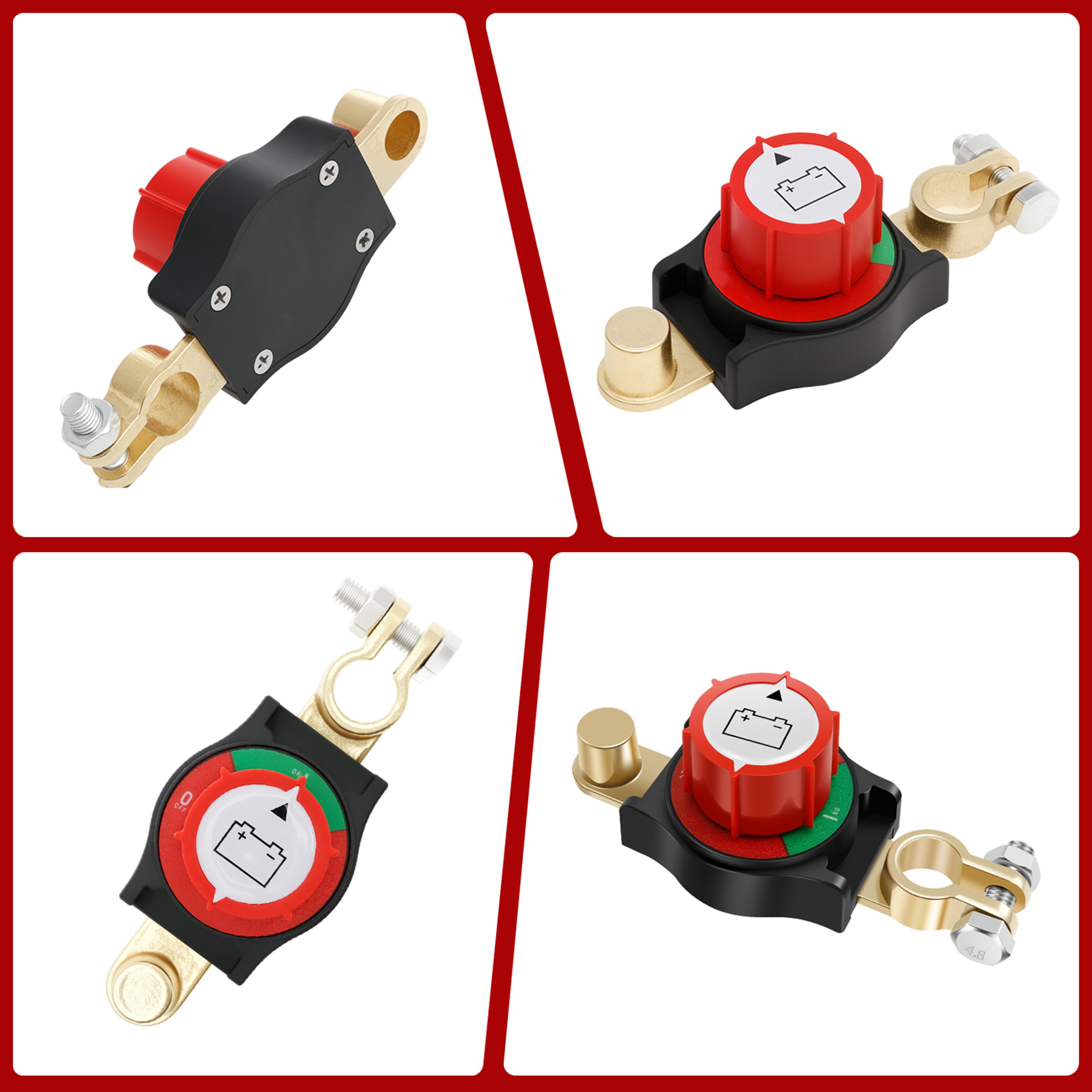 Top Post Battery Disconnect Switch Safe Car Battery CutOff Switch For Terminals Kill Switch For Veh 4