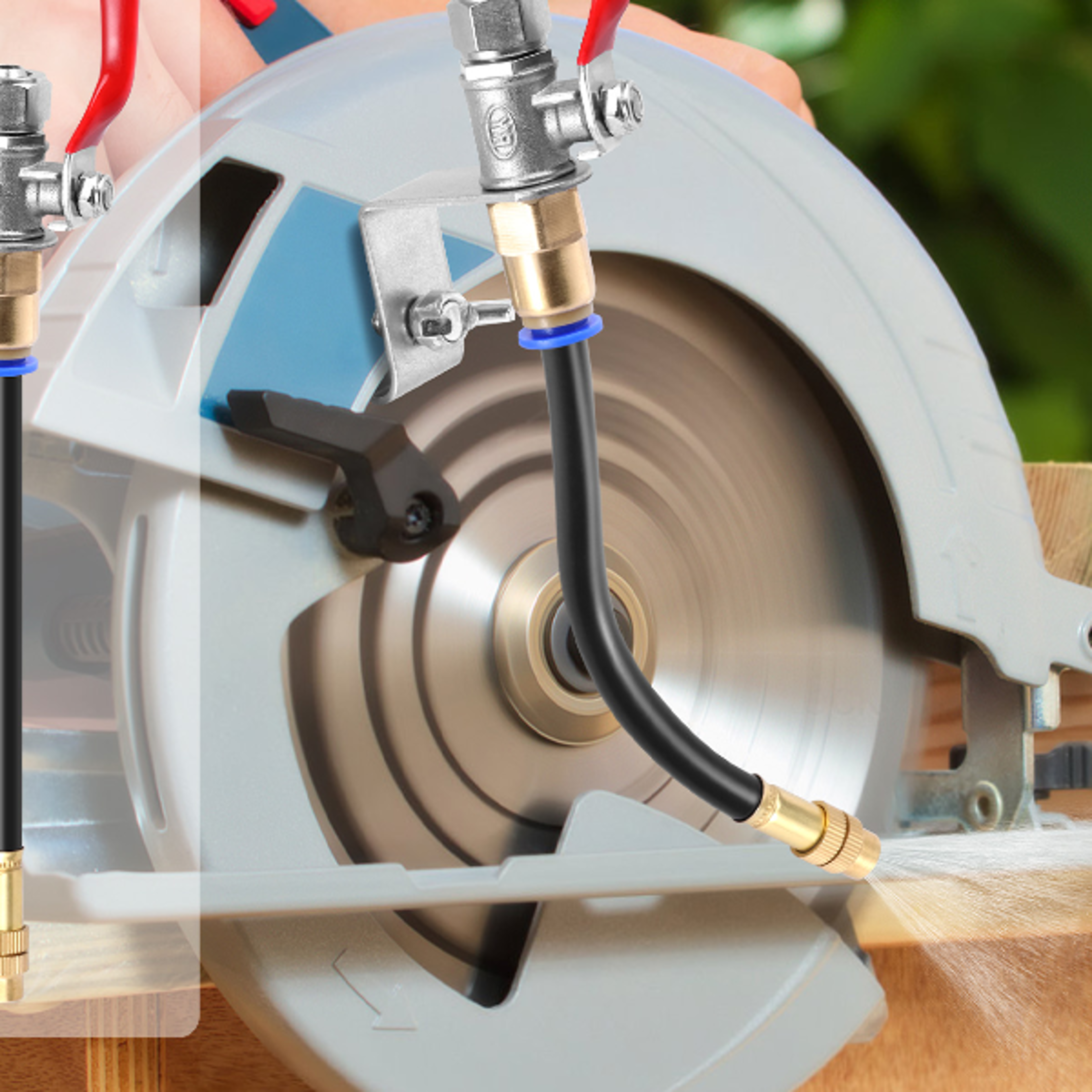 dust control cutting misting system, universal joint water nozzle pipe, aluminum spray system for angle grinder sprinkle