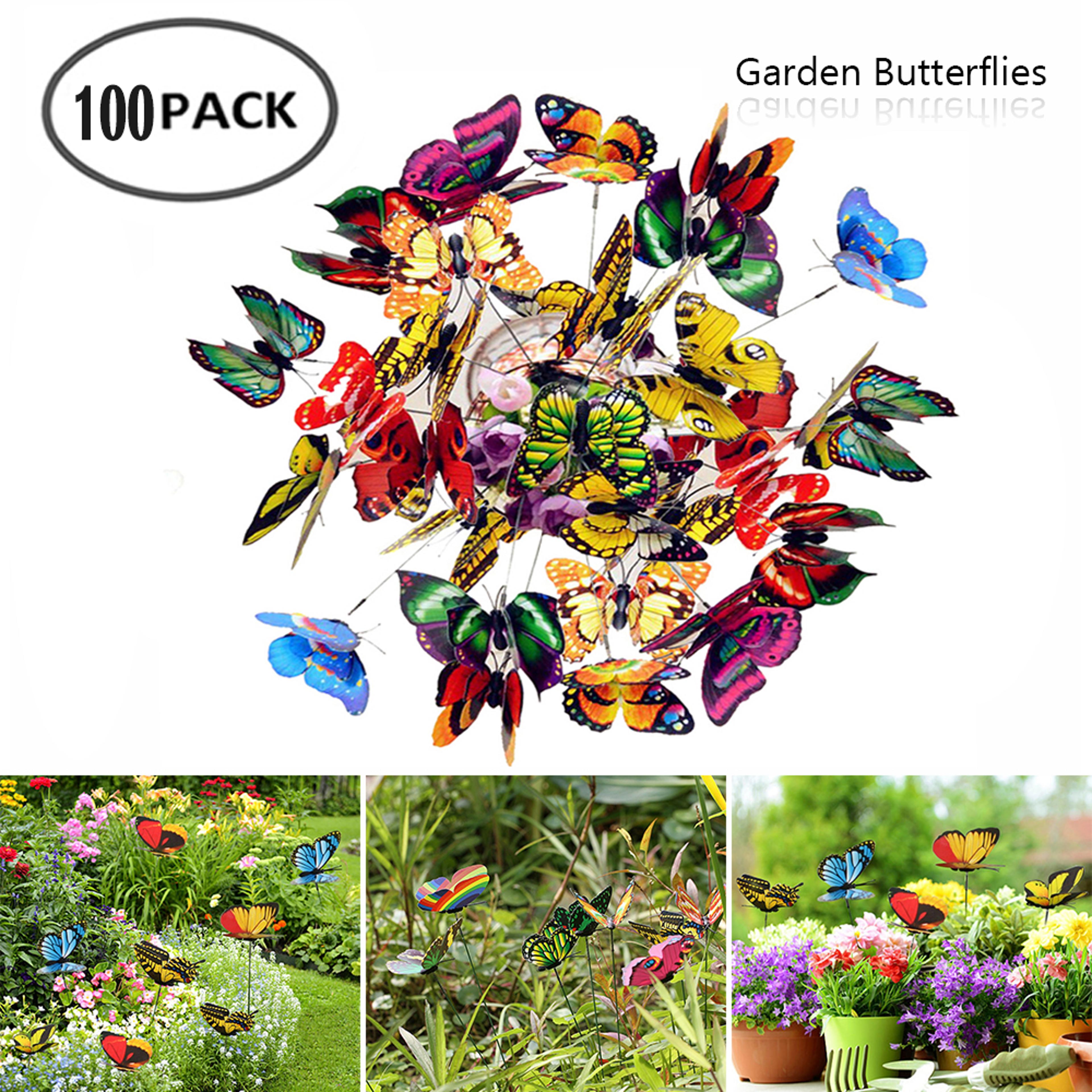Butterfly Stakes Waterproof Multicolor Fake Butterfly Garden Ornaments Artificial Pole Butterfly De 1