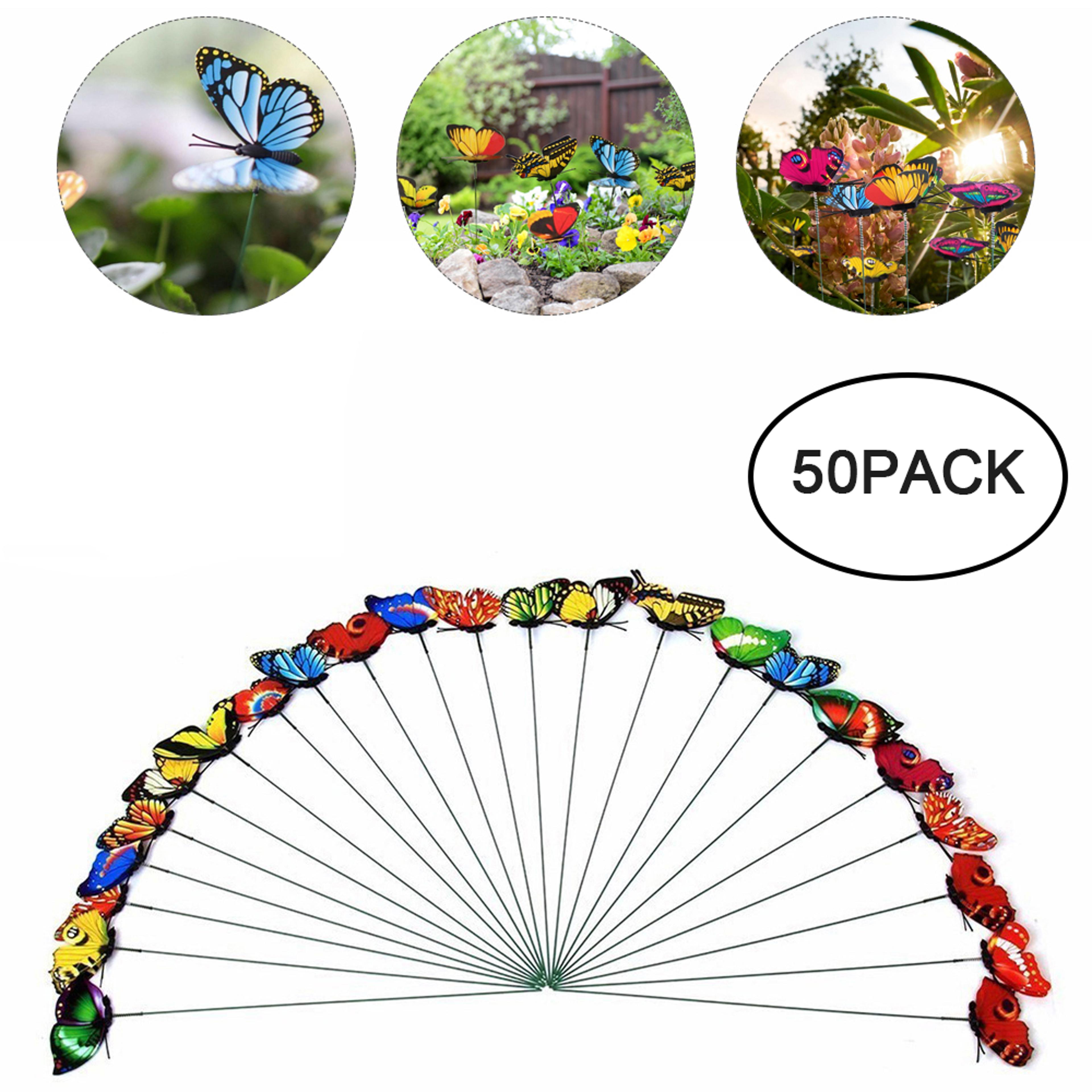 Butterfly Stakes Waterproof Multicolor Fake Butterfly Garden Ornaments Artificial Pole Butterfly De 3
