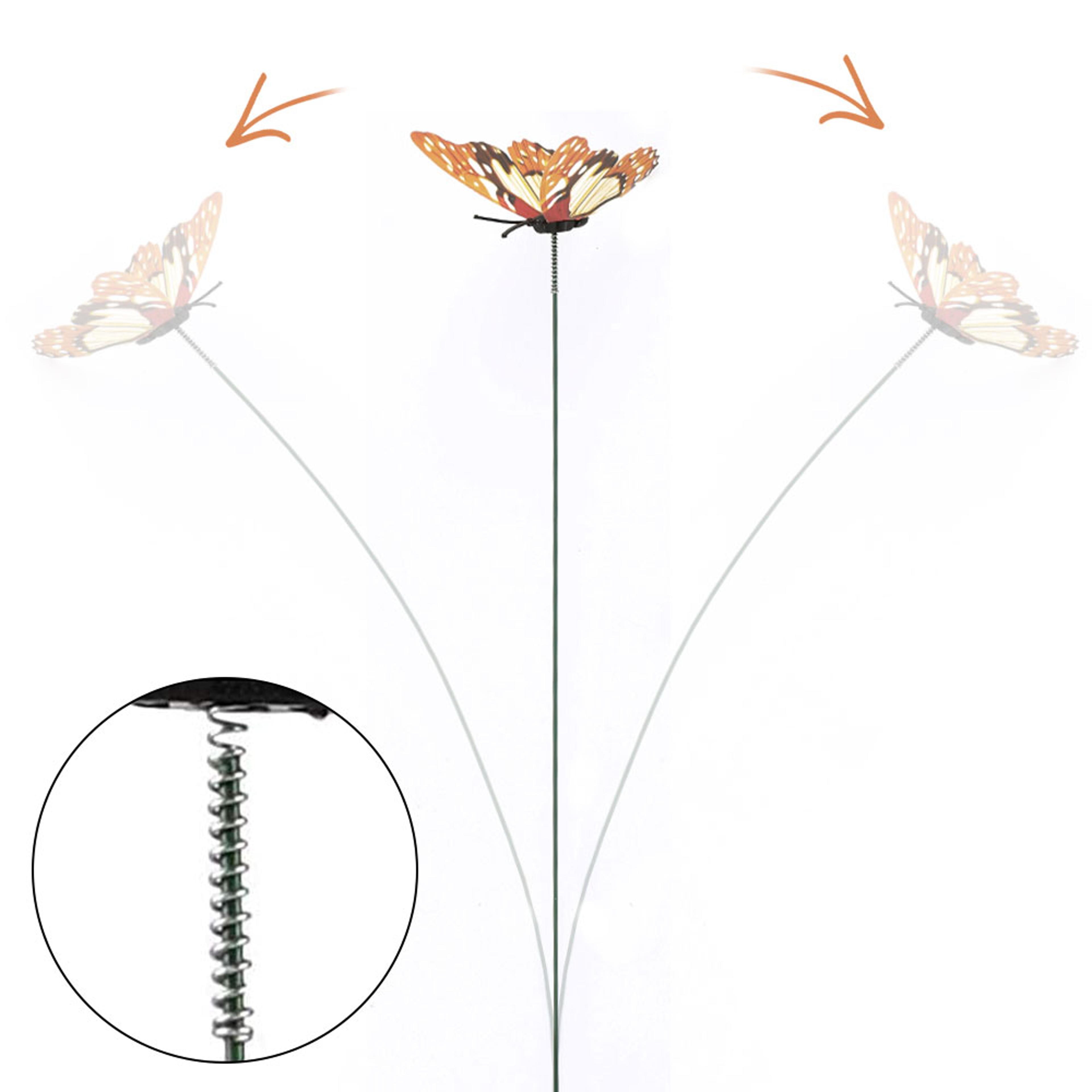 Butterfly Stakes Waterproof Multicolor Fake Butterfly Garden Ornaments Artificial Pole Butterfly De 4