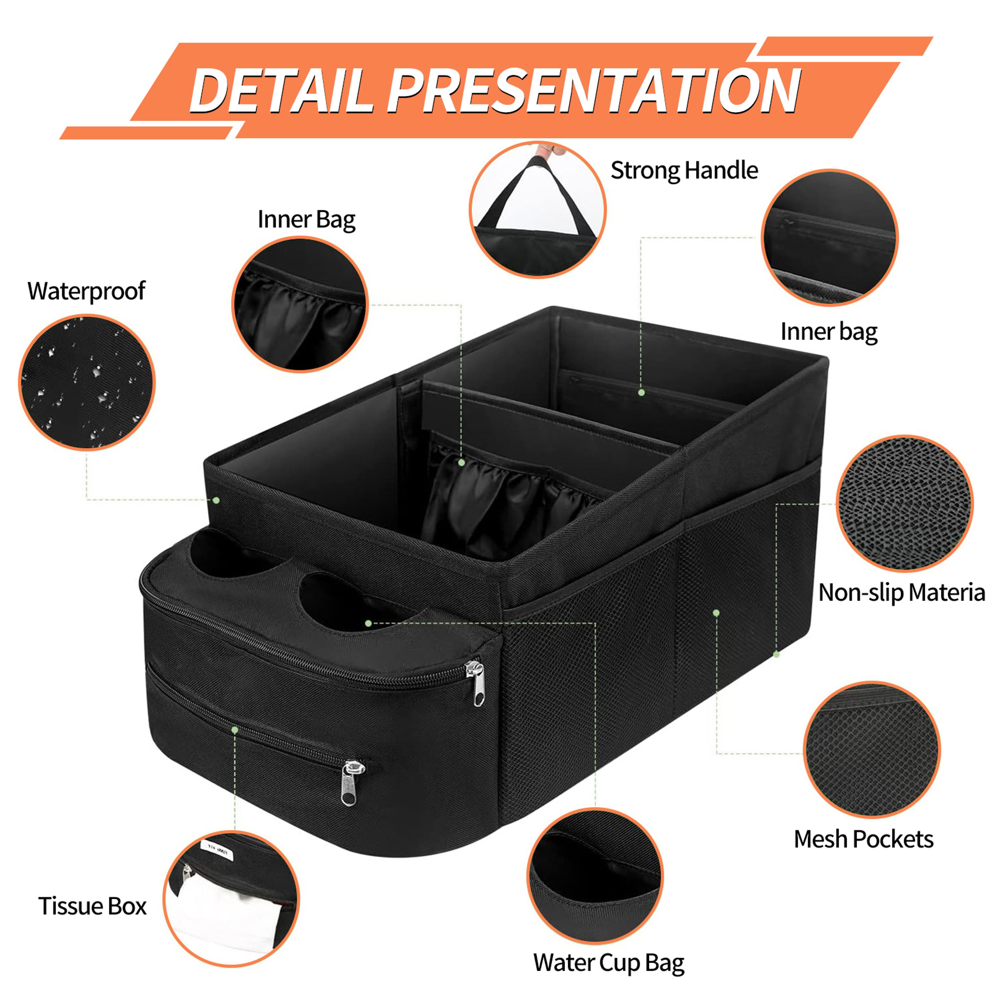 Car Trunk Organizer Storage Box Waterproof Folding Boot Seat Organizer Nonslip Pen Water Cup Phone  4