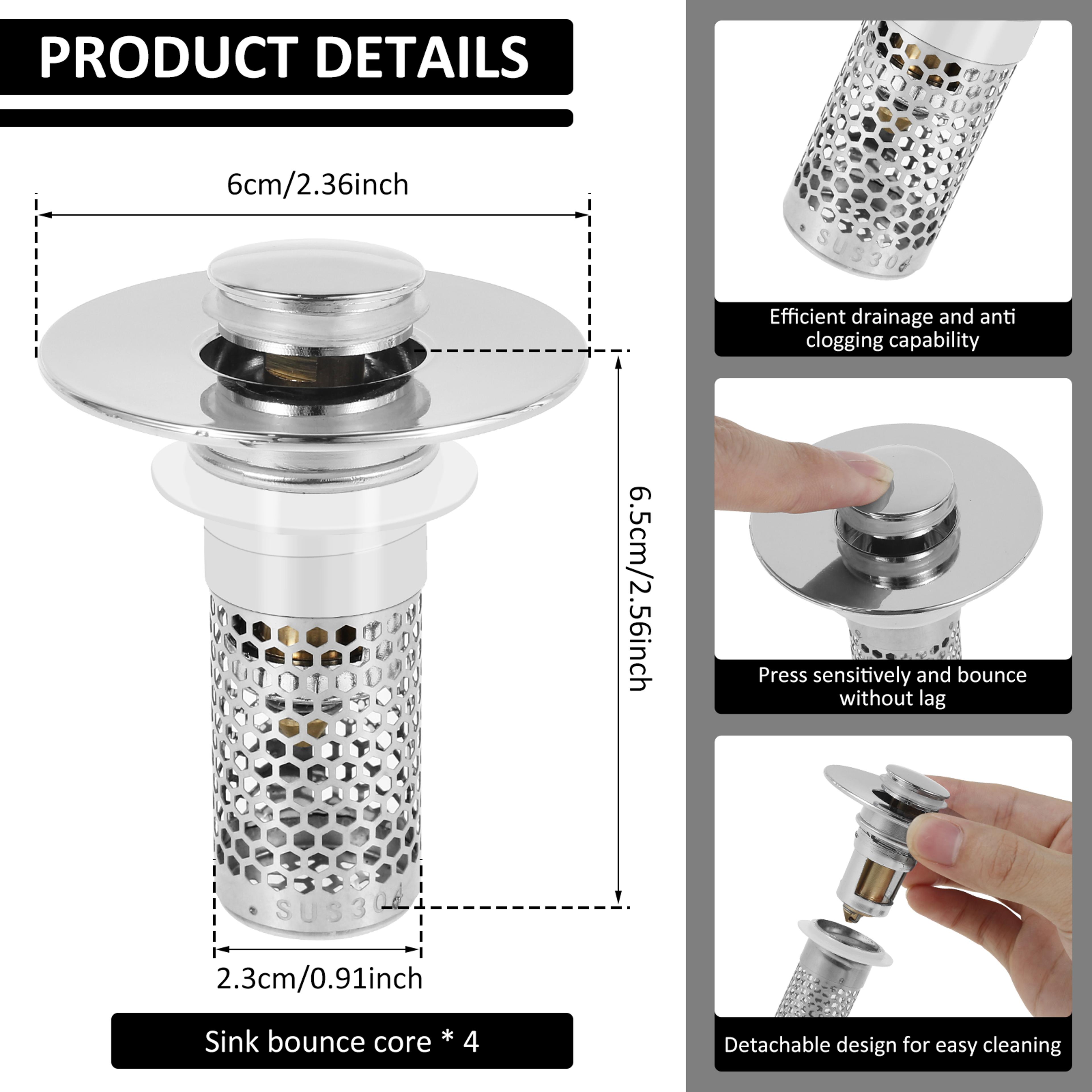 Bathroom Sink Stopper Filter Rust Resistant Drain Strainer Anti Clogging Sink Stopper Filter Basket 5