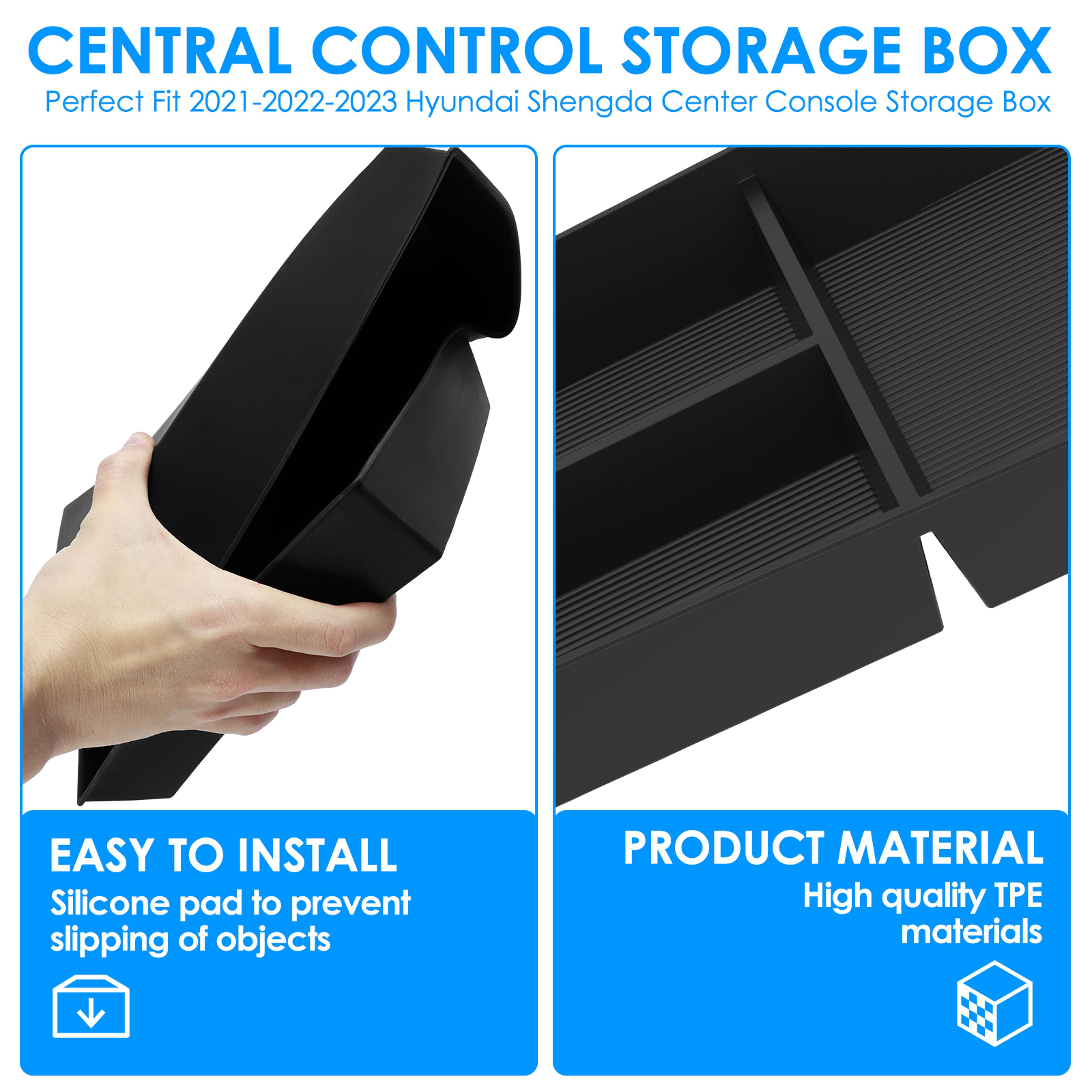 Car Center Console Lower Organiser NonSlip Tray TPE Armrest Insert Storage Box 4