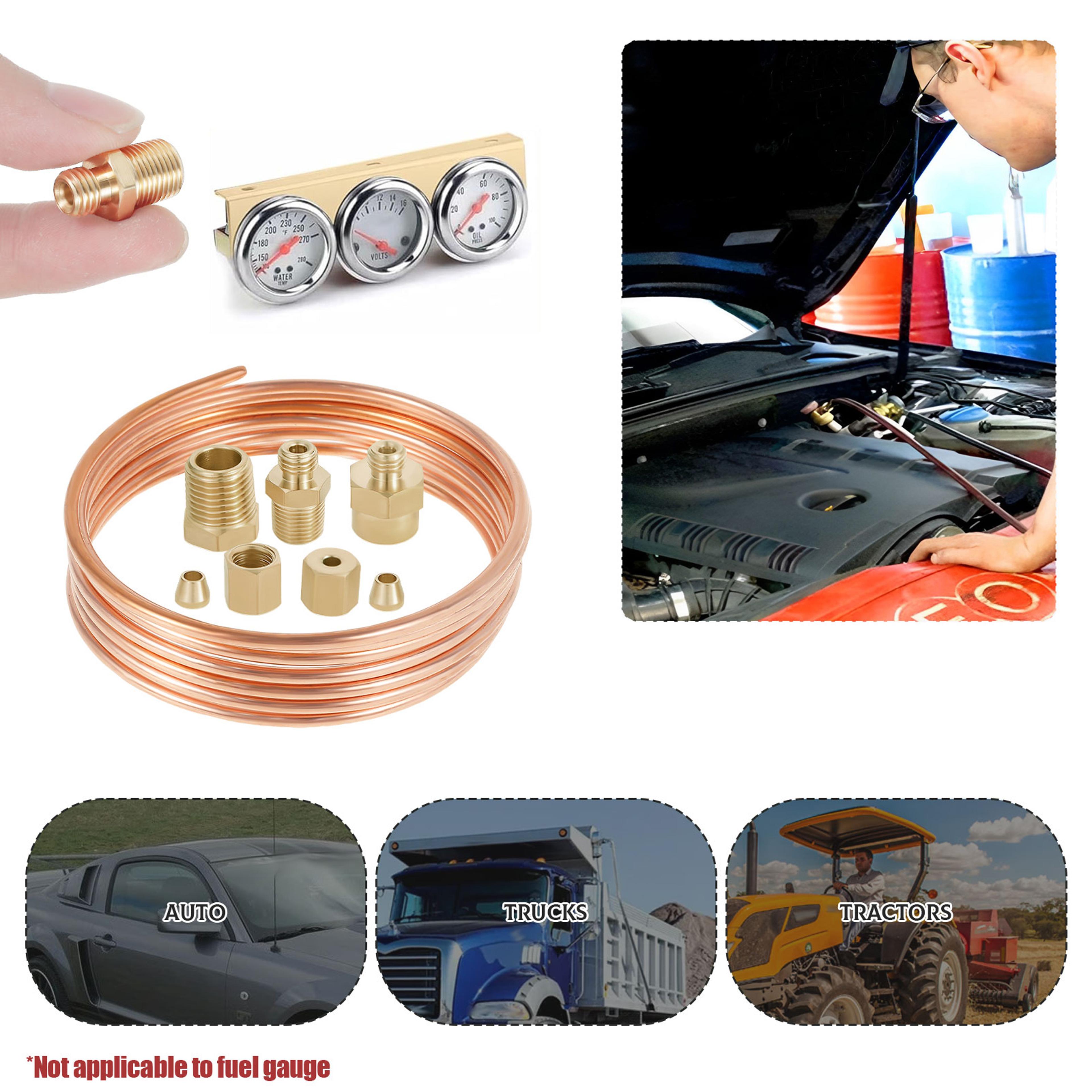 Oil Pressure Gauge Tubing Kit Copper Tube Threaded Parts Practical Oil Gauge Line Kit Set For Tract 1