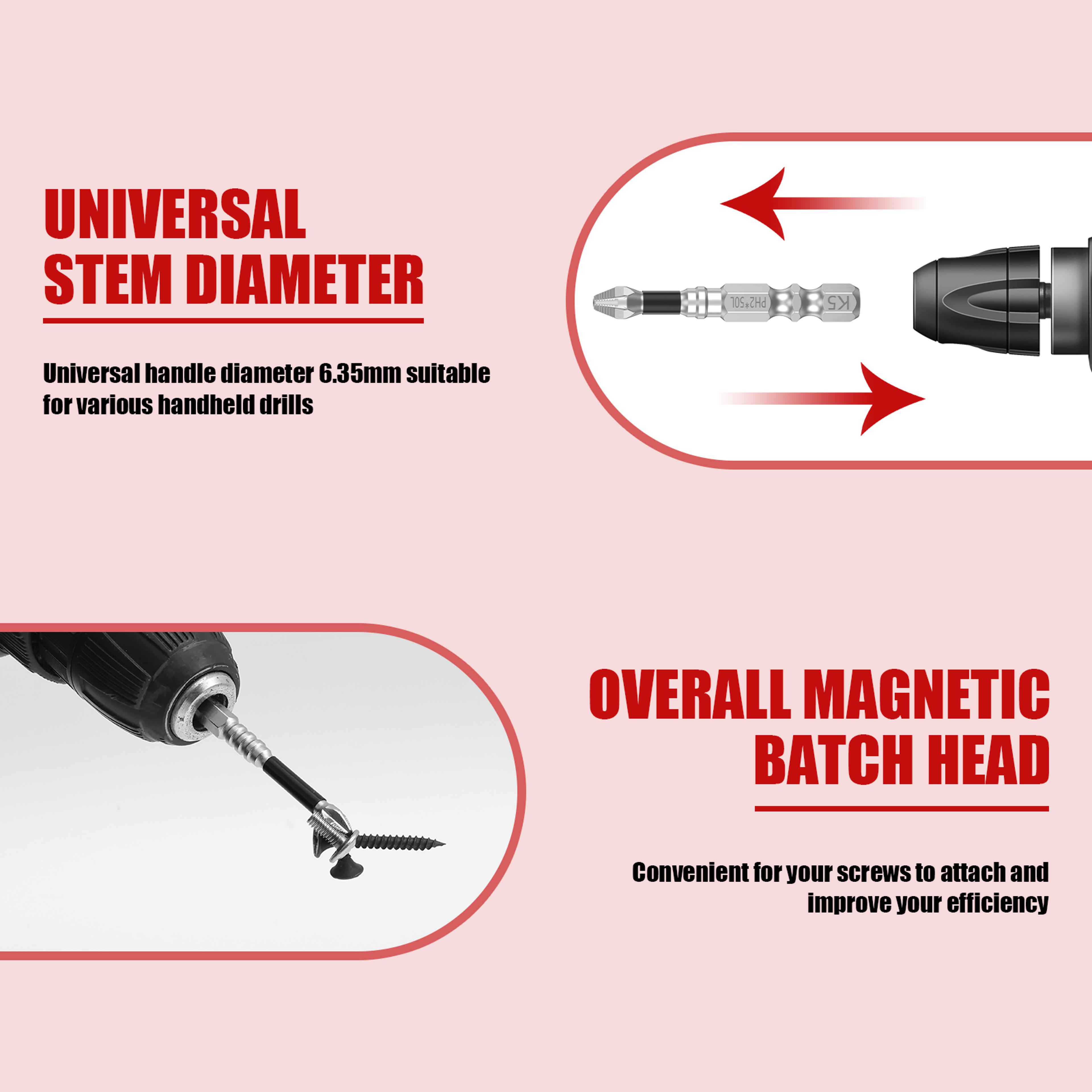 Anti Slip Magnetic Screwdriver Drill Bit Reusable Impact Resistance High Efficient Screw Extractor  4