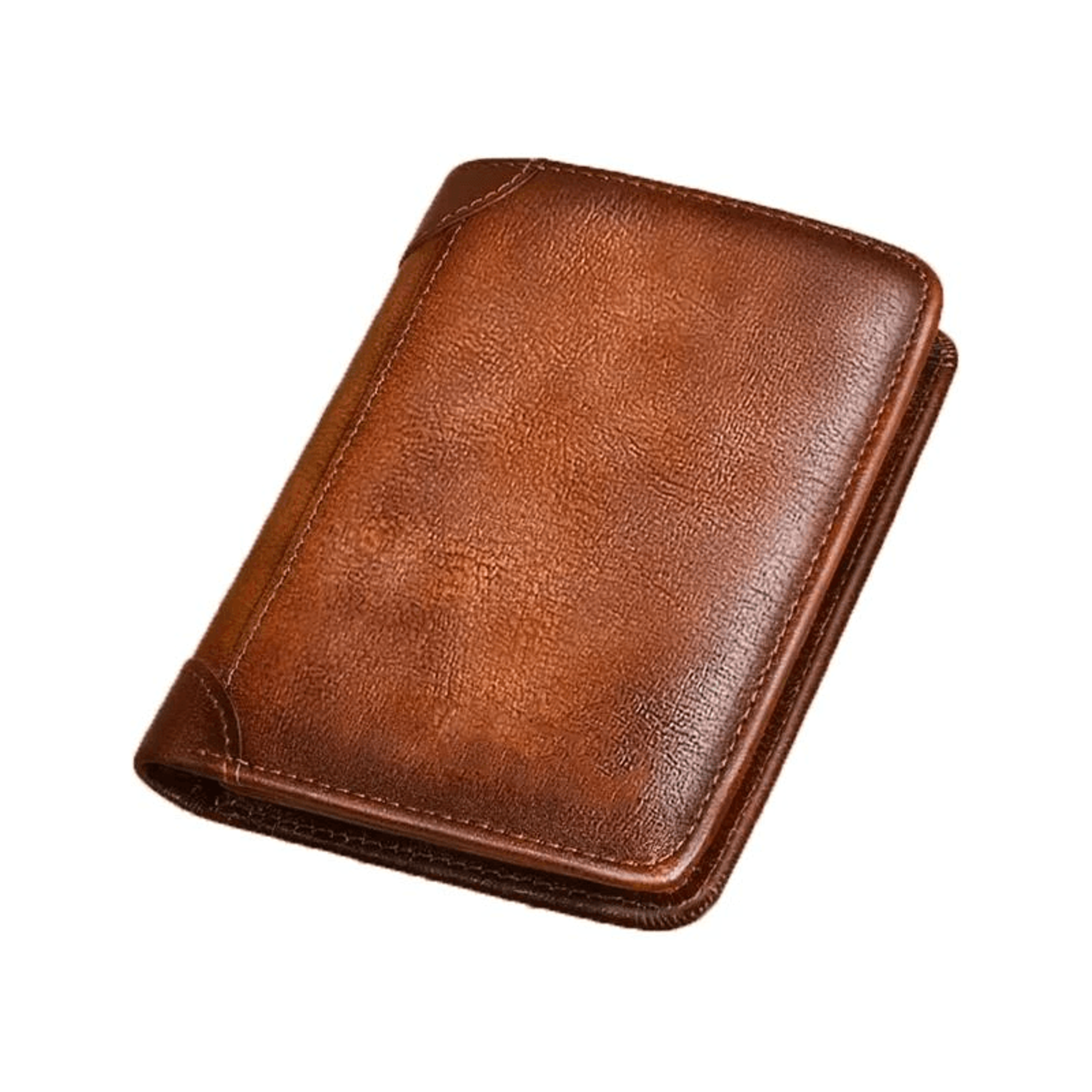 Genuine Leather Trifold Wallet  RFID Secure Men Card Holder With Photo Slot 1
