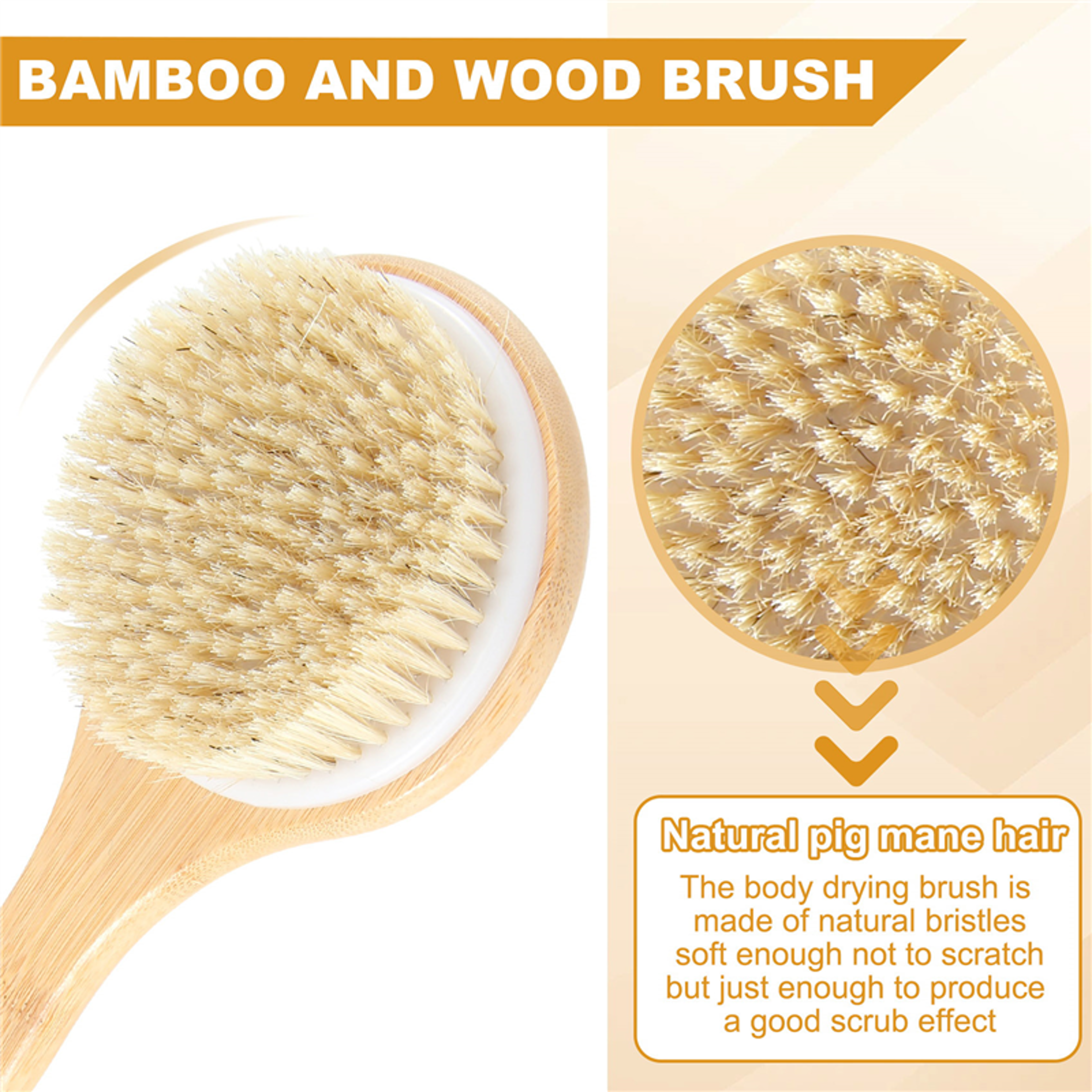 Bamboo Back Scrubber Gentle Exfoliation  Skin Care Tool For Smooth Skin 3