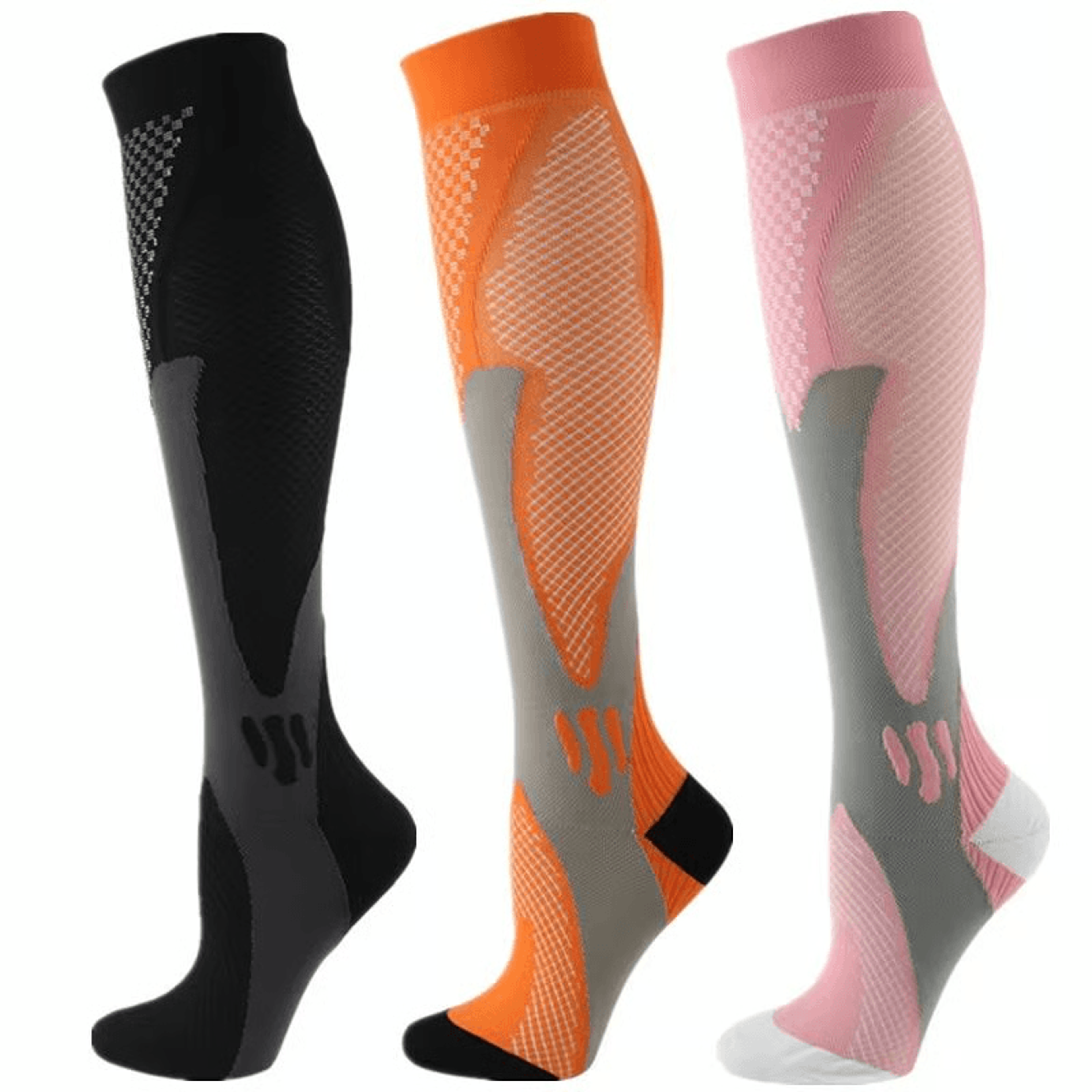 30 MmHg Compression Socks For Men  Women  3 Pair Set For Diabetes Swelling  Recovery 9
