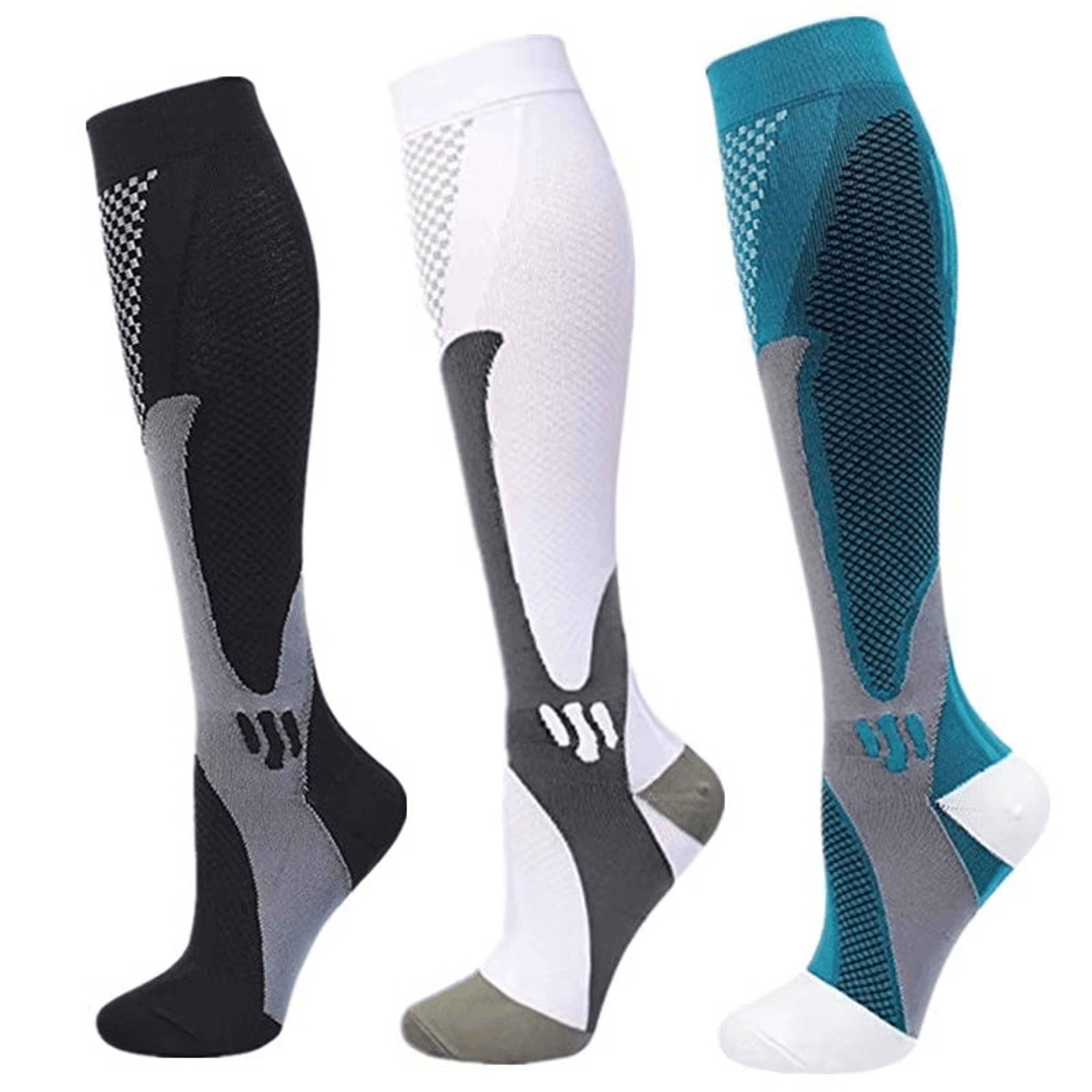 30 MmHg Compression Socks For Men  Women  3 Pair Set For Diabetes Swelling  Recovery 17