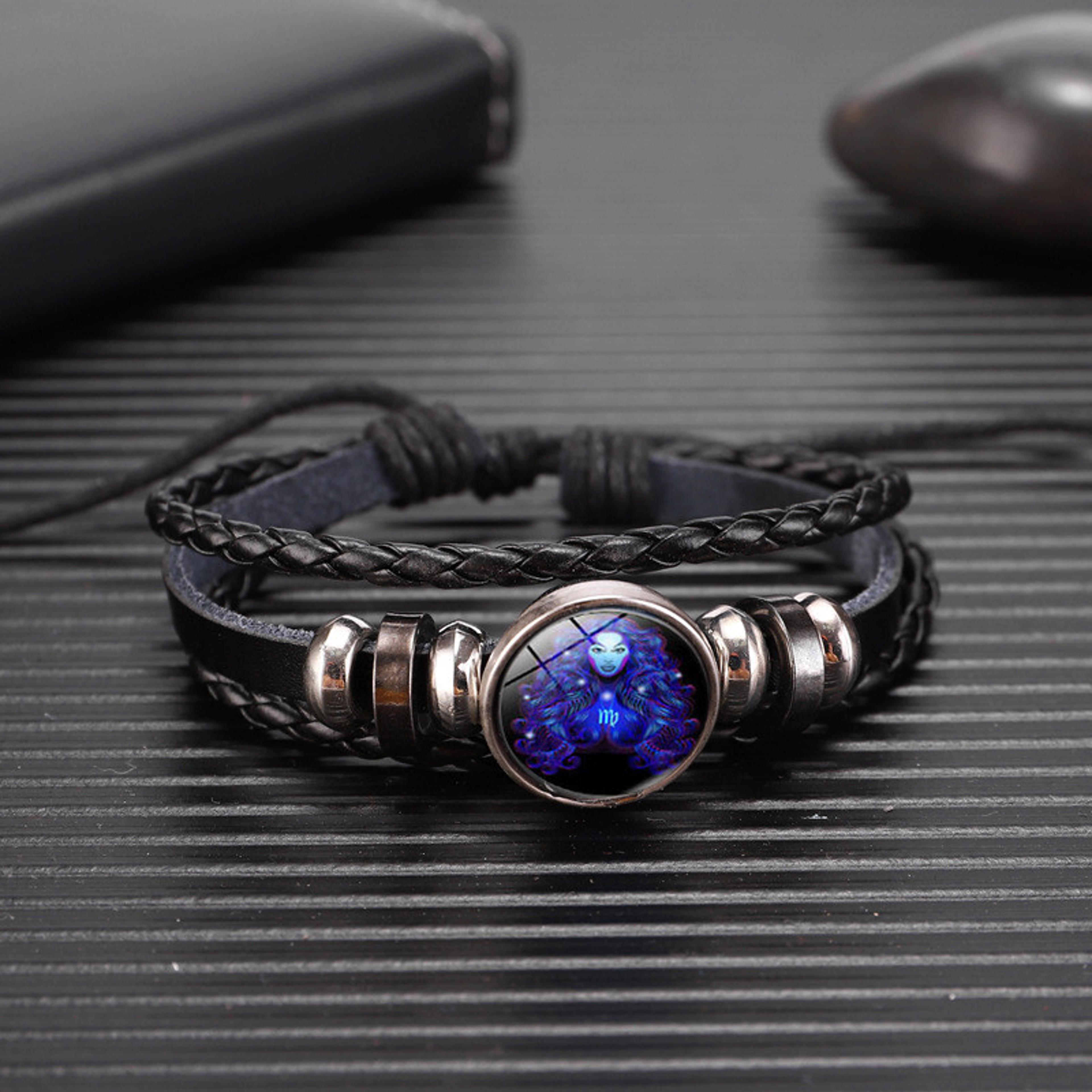 Glow In The Dark Zodiac Bracelet Multilayer Leather Wrap Astrology Gift 5