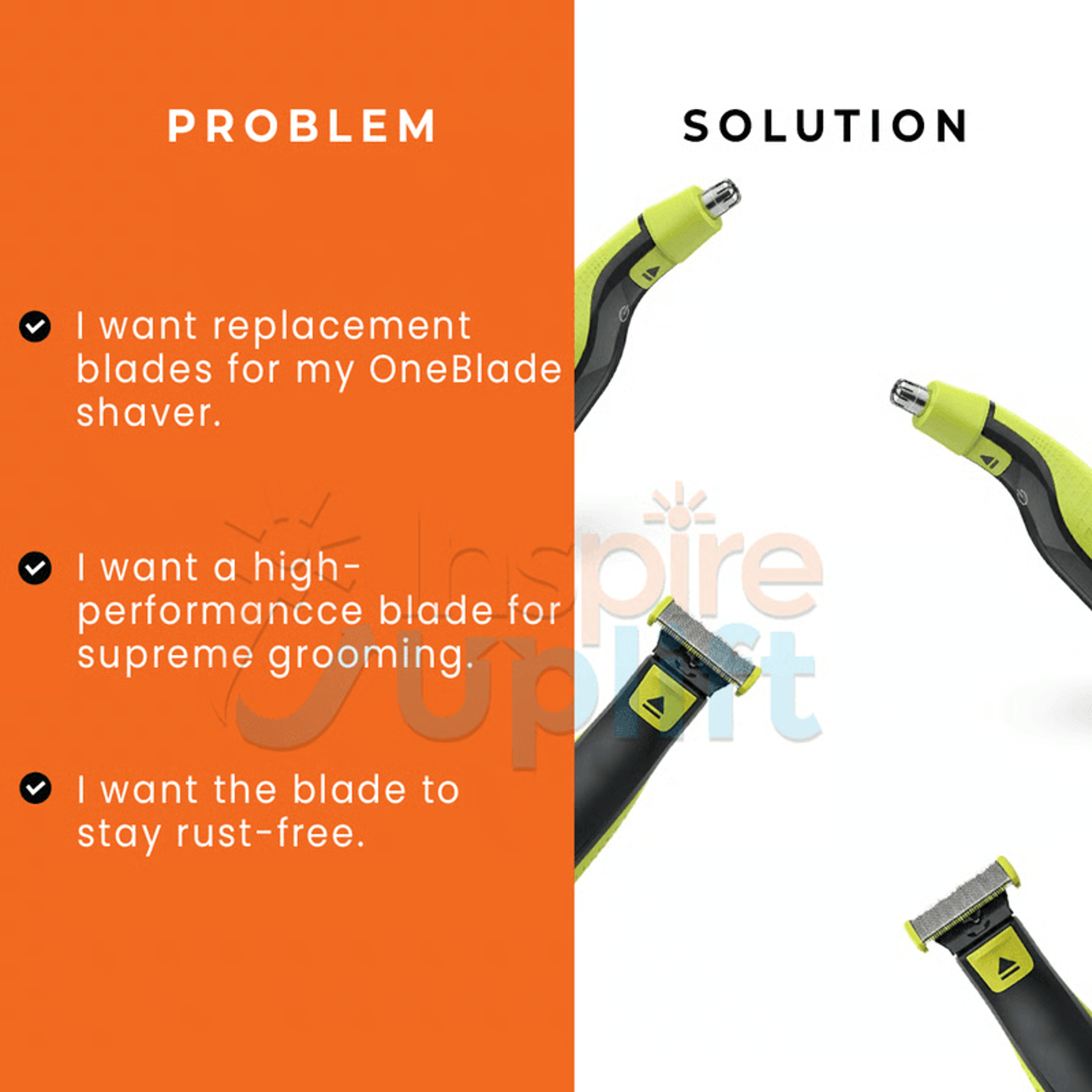 Electric Shaver Blade Replacement Kit For OneBlade Trimmers 3