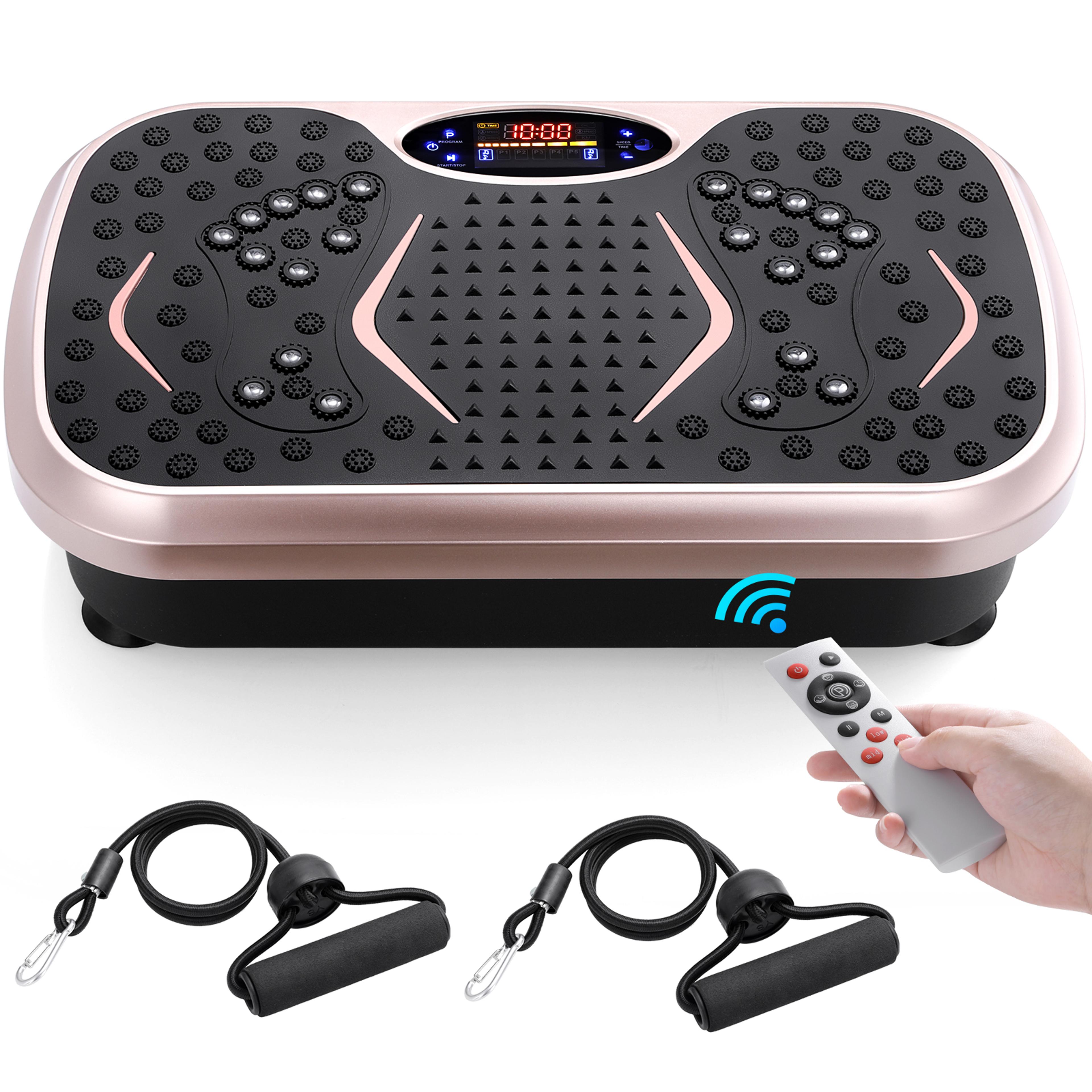 vibration plate exercise machine with resistance bands for home workouts