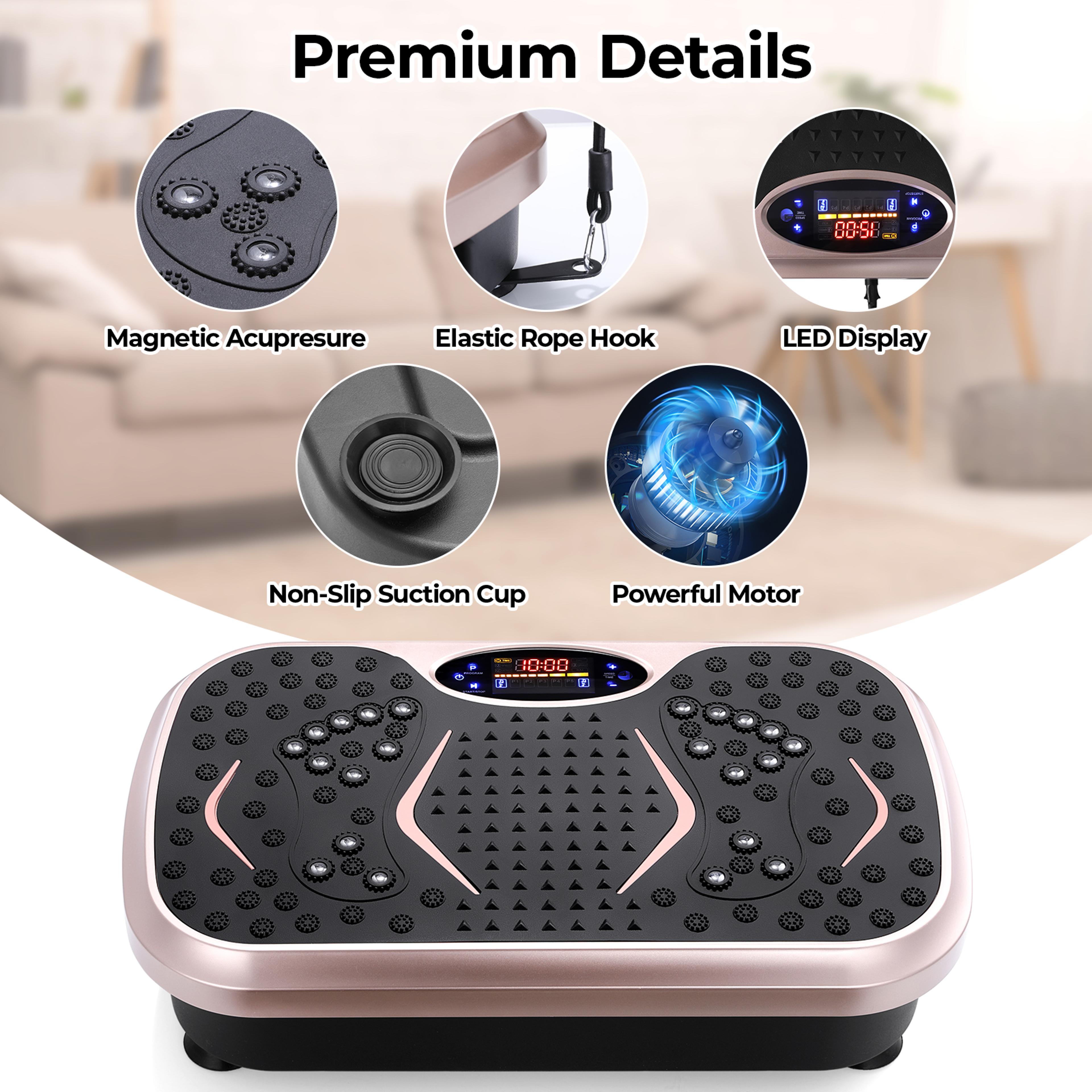 Vibration Plate Exercise Machine For Home Fitness With Loop Bands And Full Body Training 3