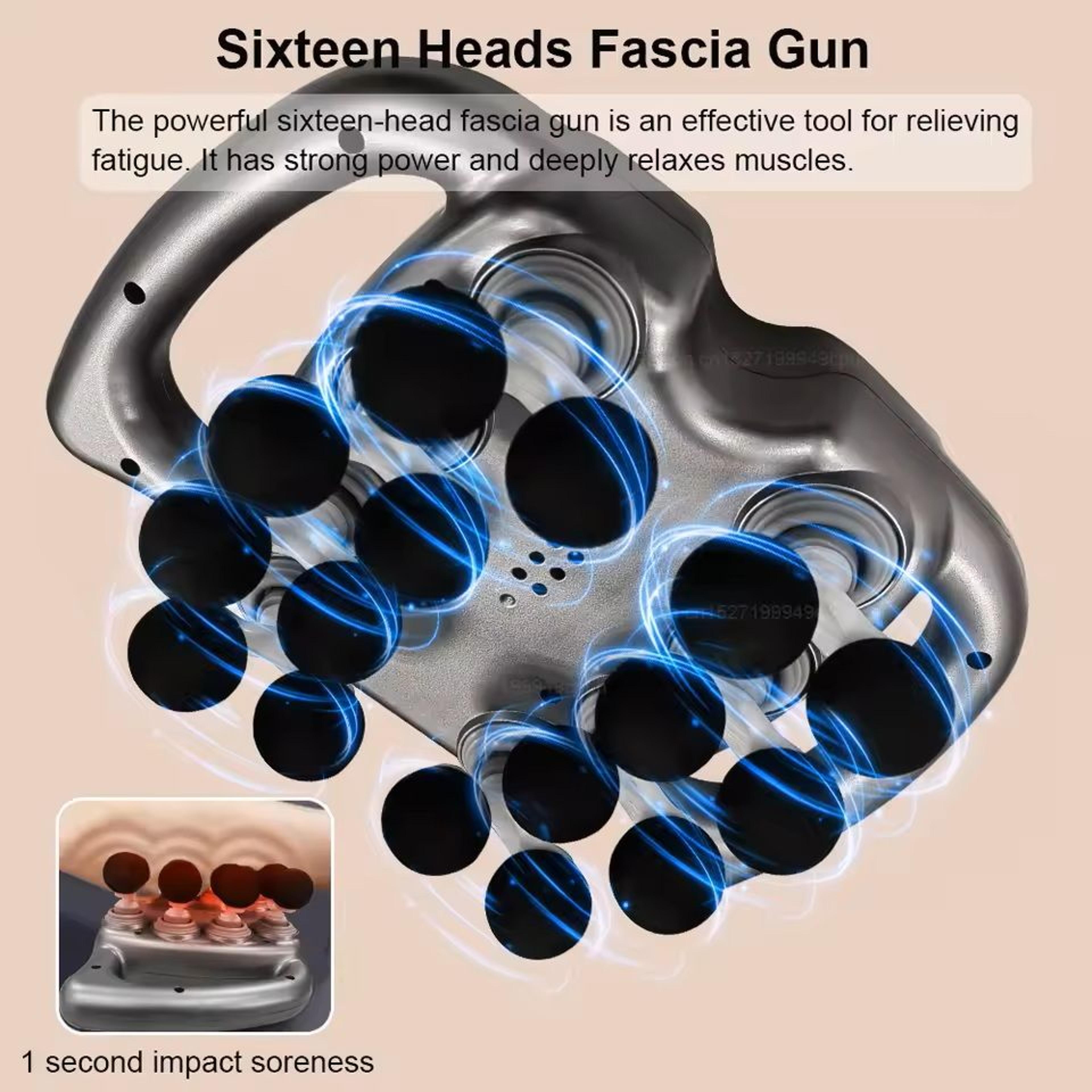 Professional Muscle Massager Gun  16 Head Deep Tissue Fascia Gun For Neck Shoulder And Full Body Re 5