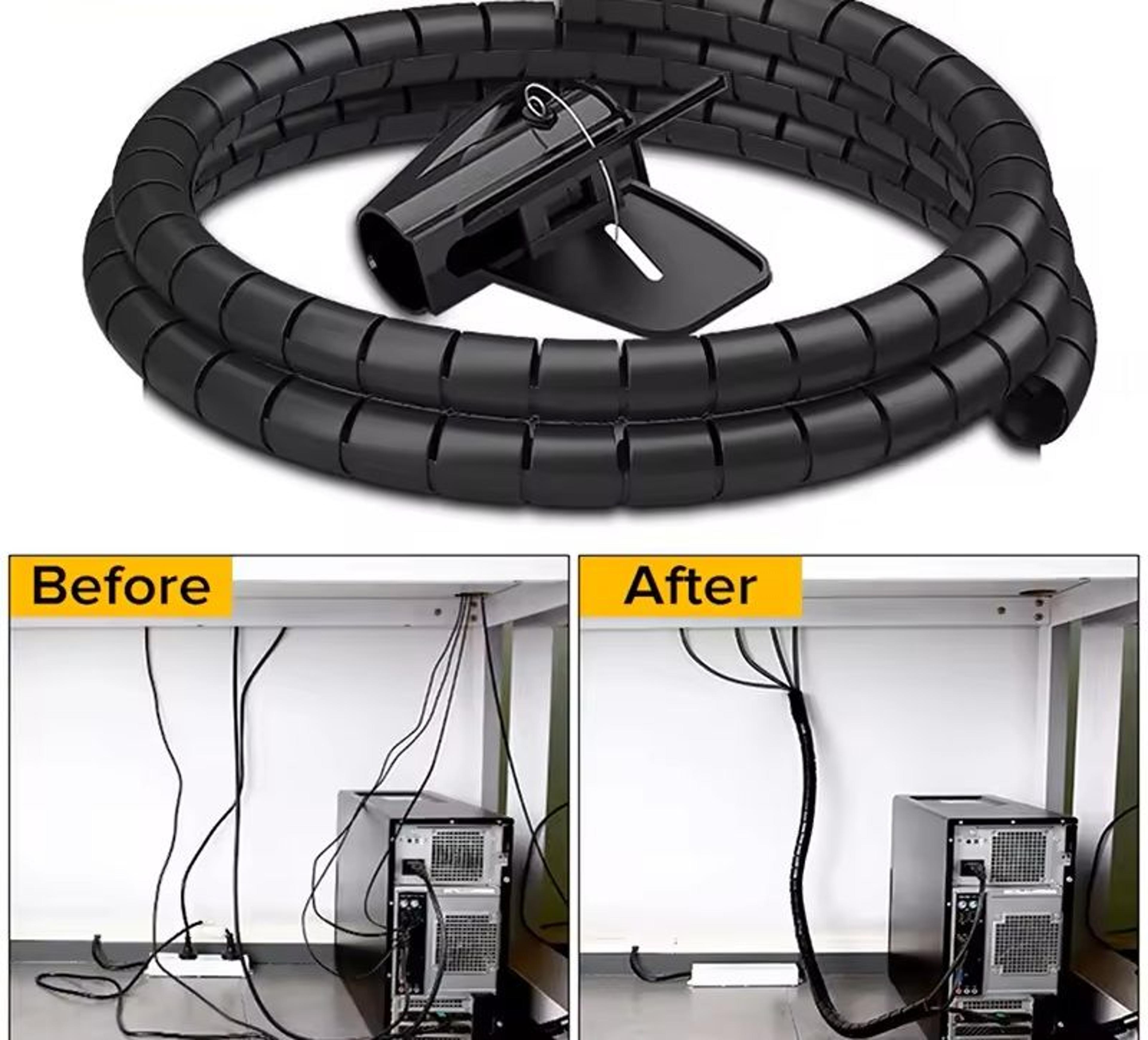 Flexible Spiral Cable Organizer  2M Length 10mm16mm Diameter Durable Wire Management Sleeve 0