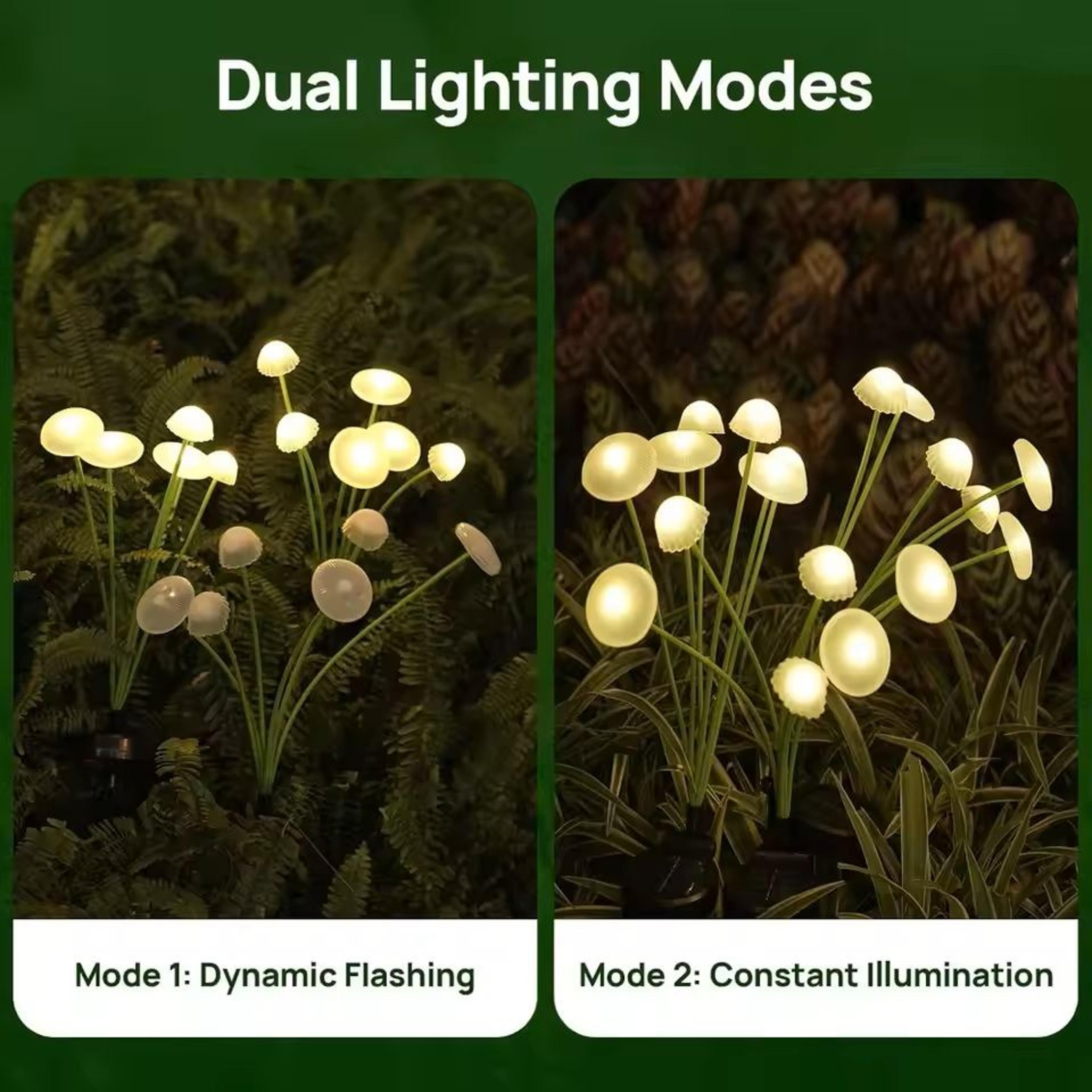 Solar Mushroom Garden Lights Dual Mode LED Waterproof Yard Pathway Jellyfish Decor 4