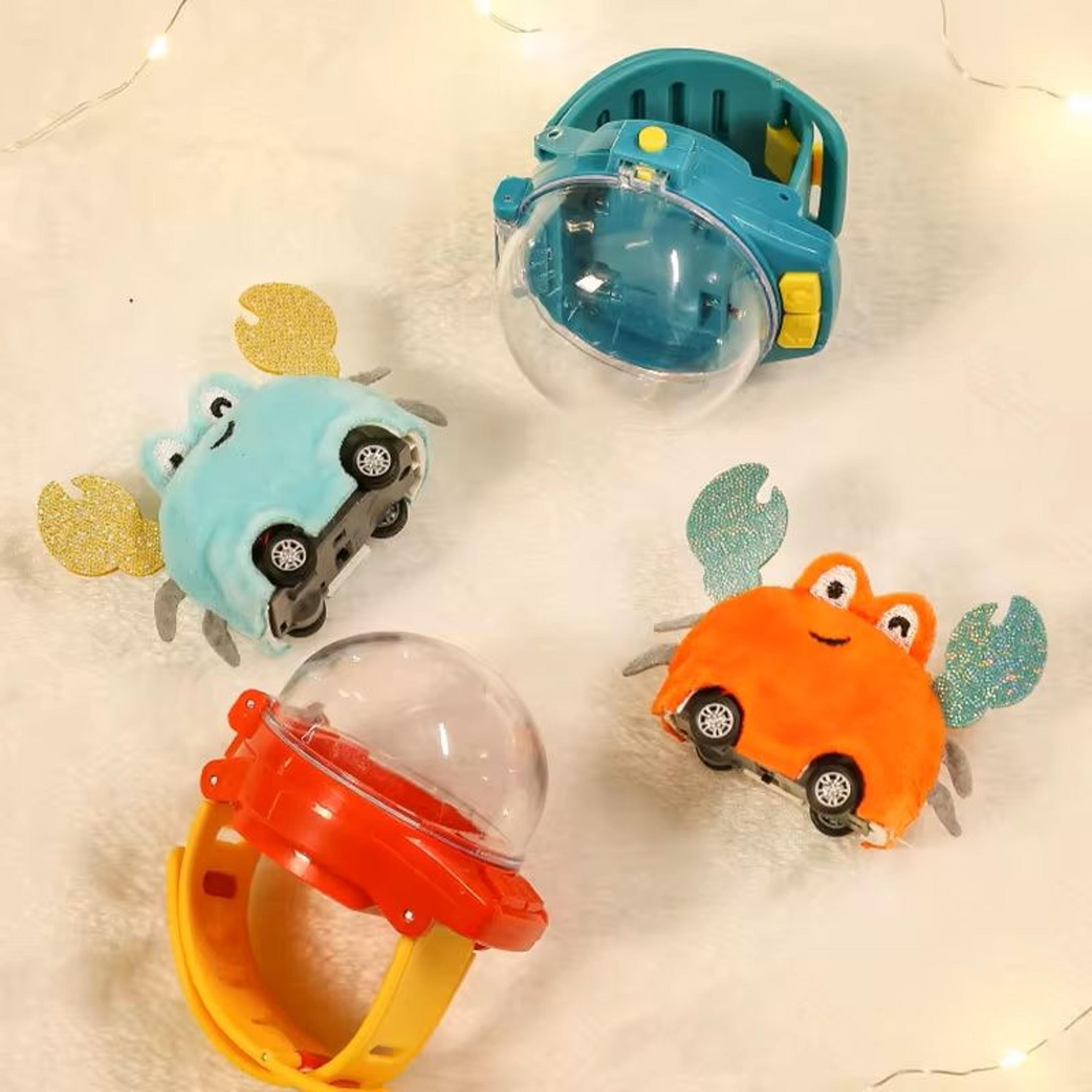 Mini RC Car Watch Toy With LED Light And Plush Animal Design 6