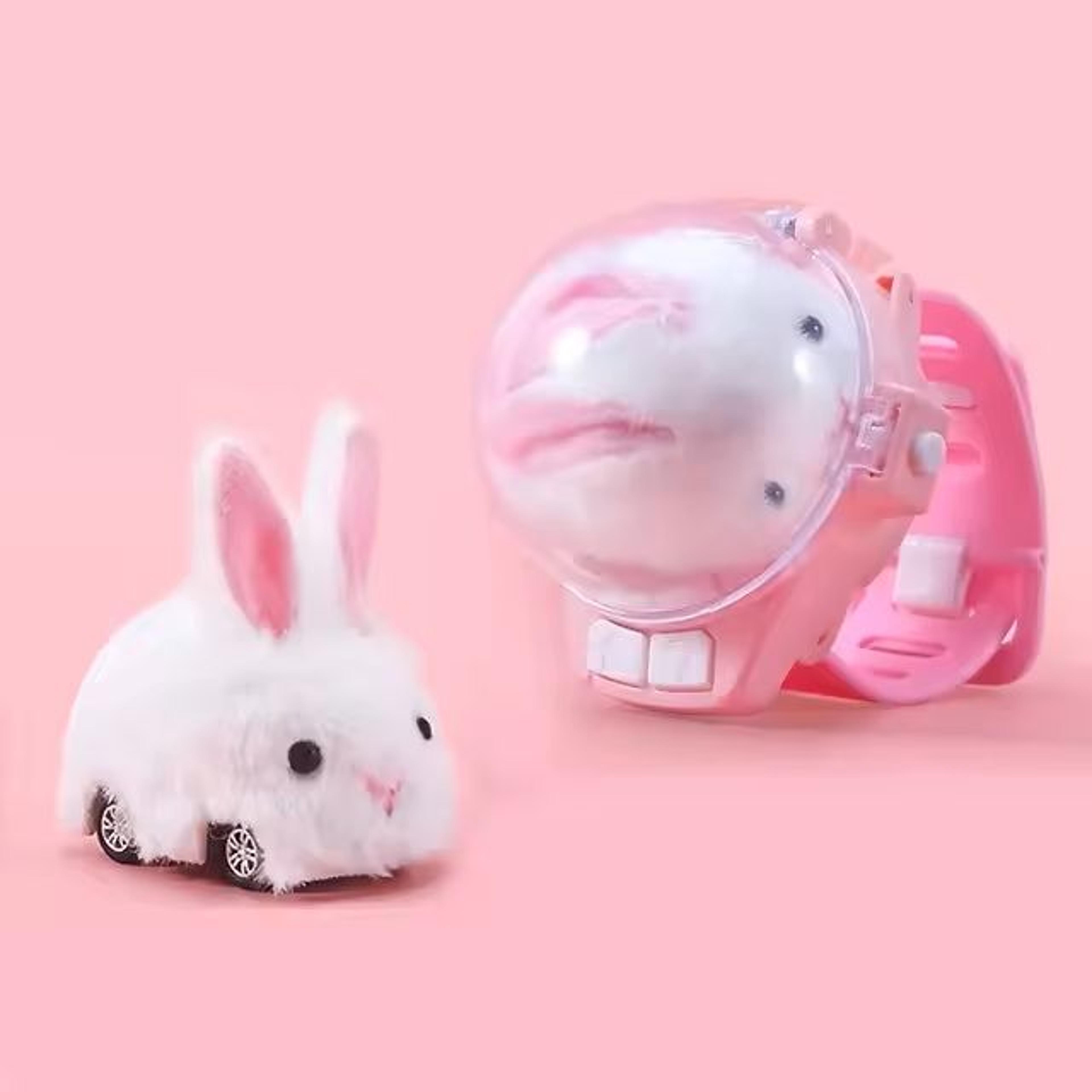 Mini RC Car Watch Toy With LED Light And Plush Animal Design 7