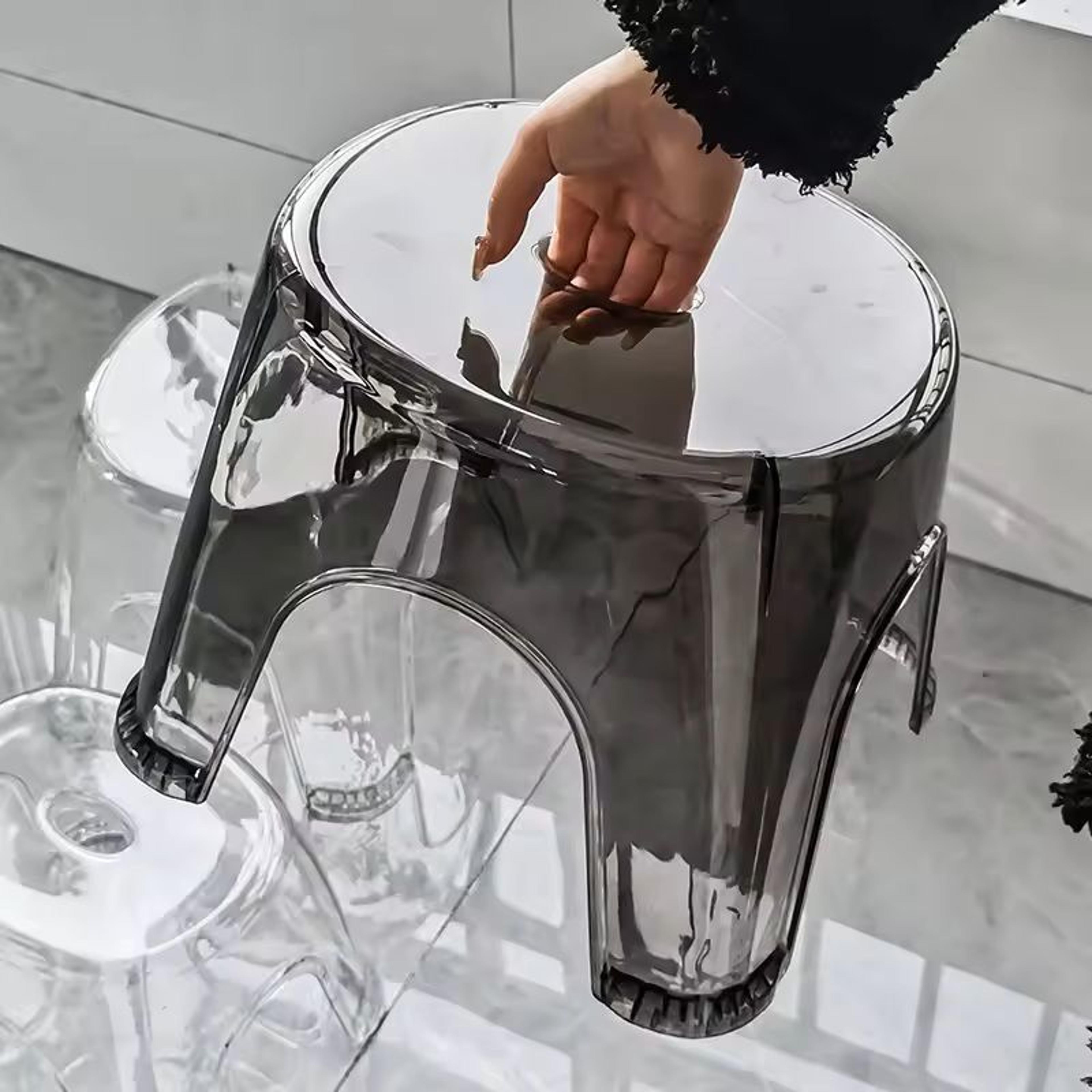 clear acrylic shower stool – non-slip bathroom seat for home & kids