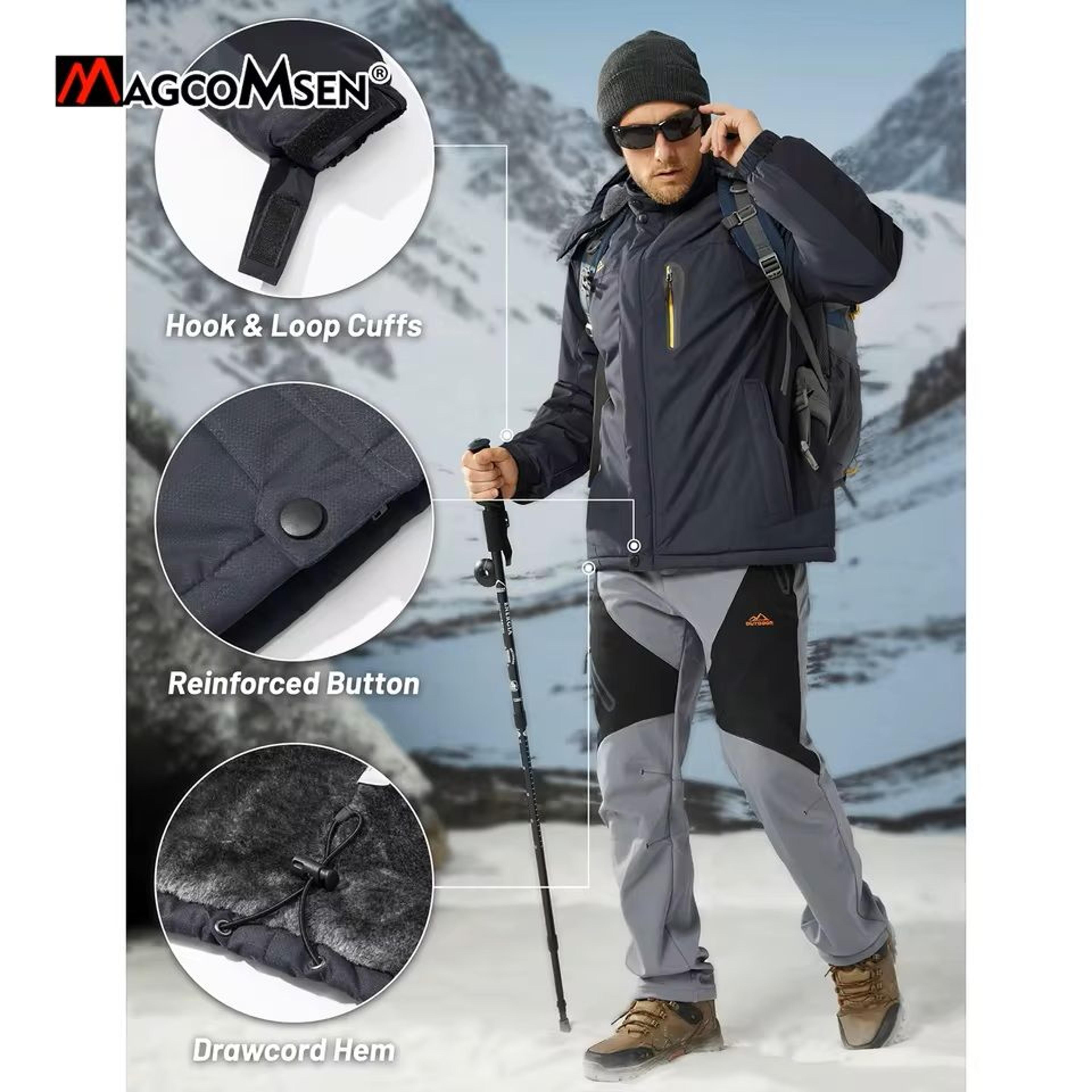 Mens Waterproof Ski Jacket With Fleece Lining And Removable Hood 5