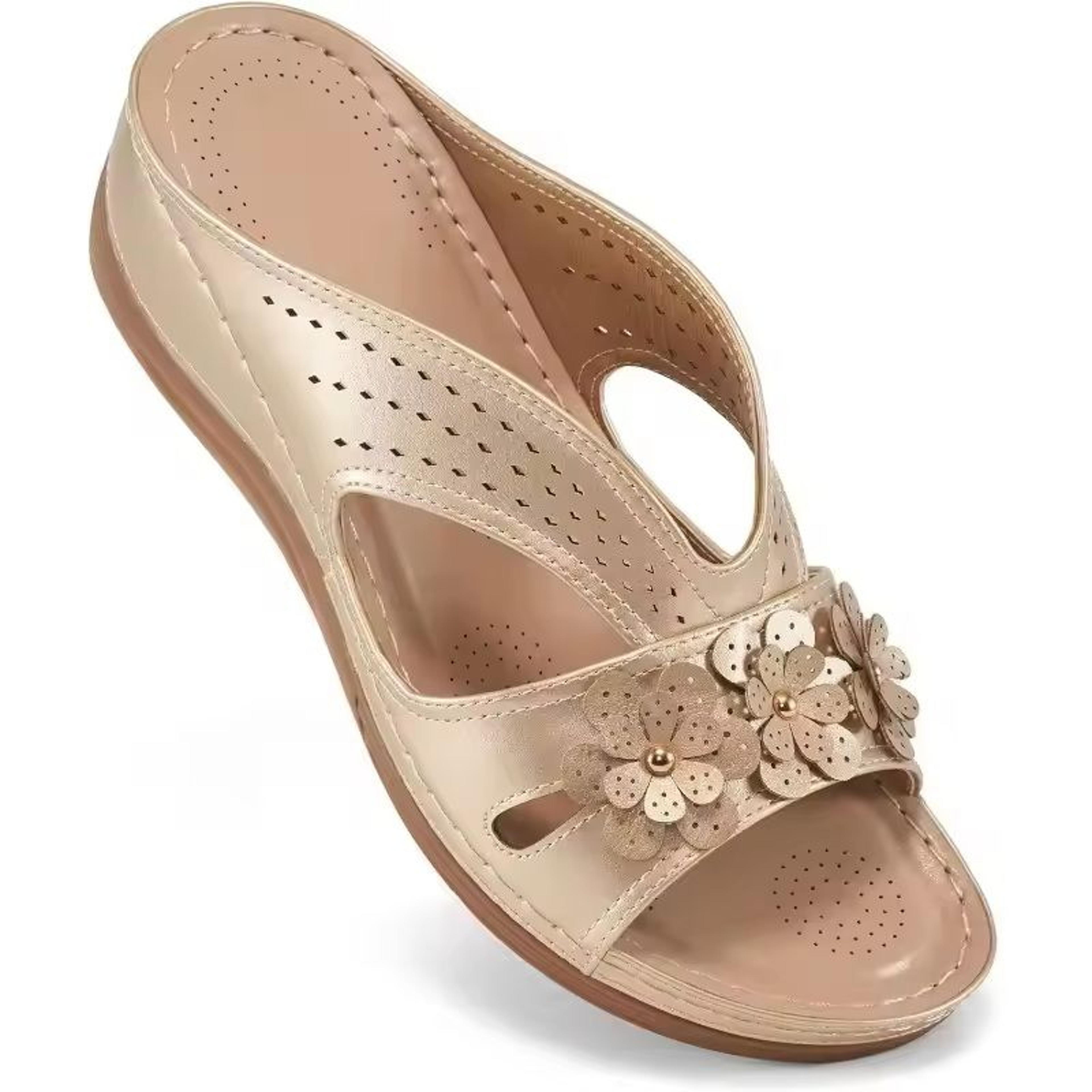Womens Hollow Flower Wedge Sandals  Comfortable NonSlip Beach Platform Shoes 1