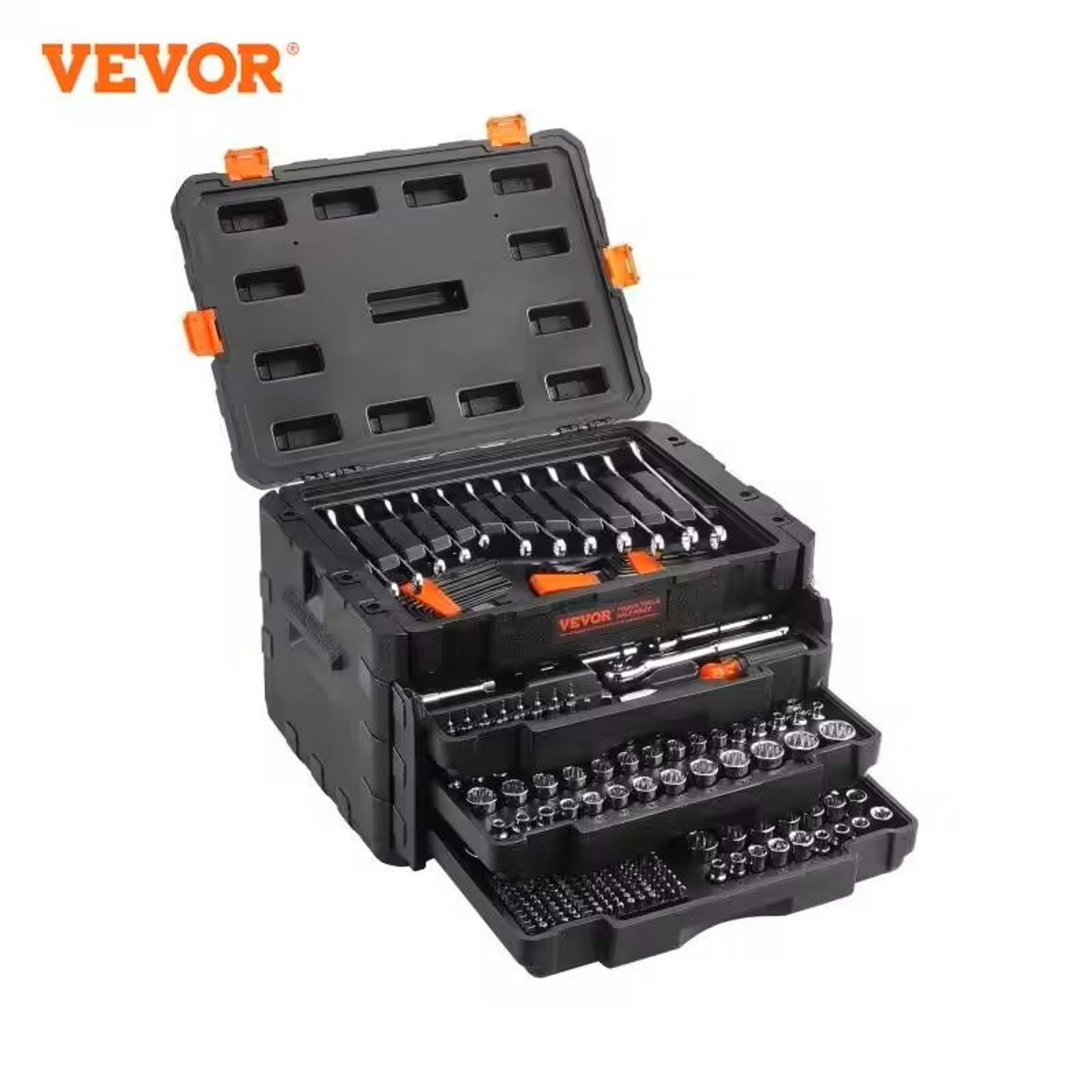 Mechanics Tool Set And Socket Kit With 450 Pieces SAE And Metric Sizes 0