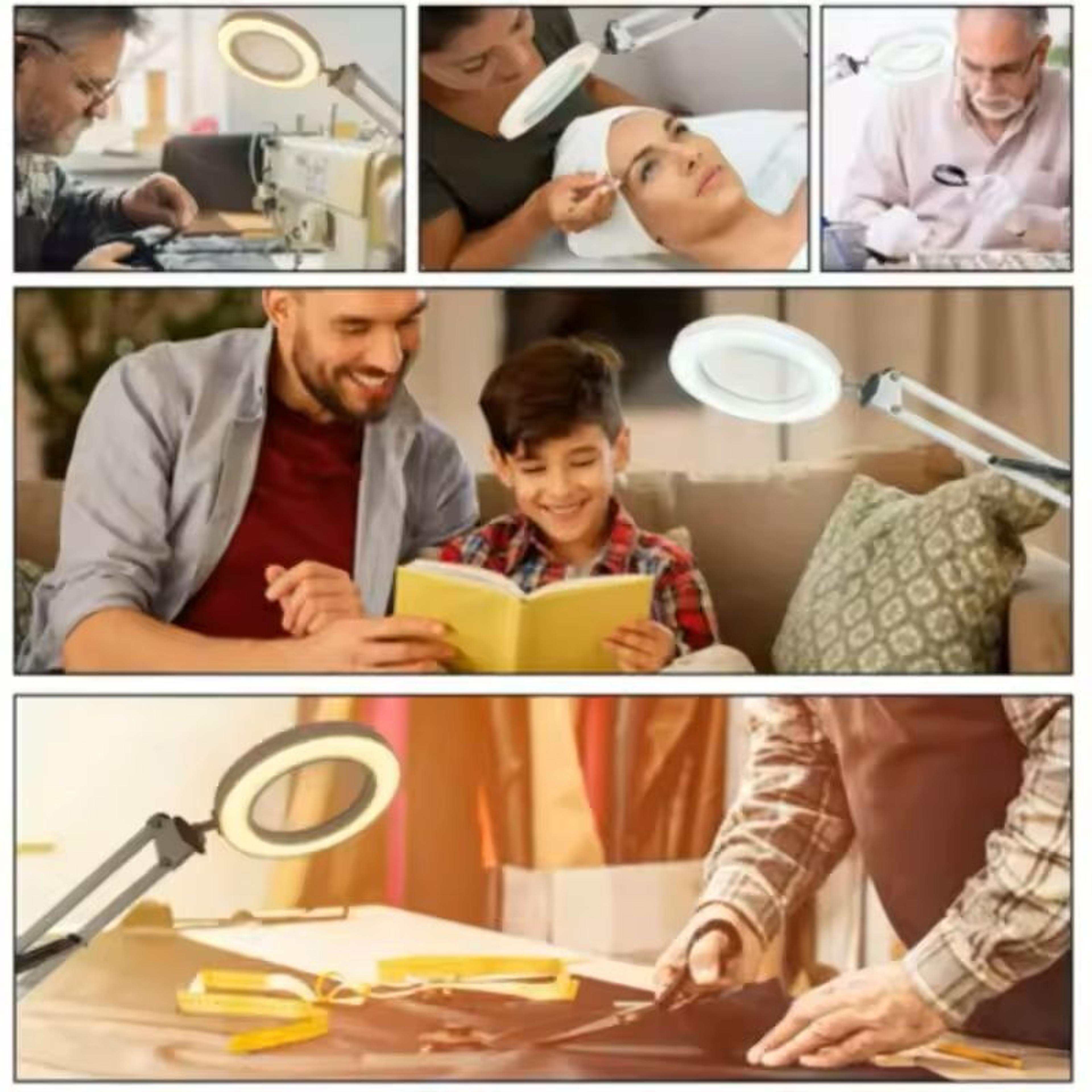 LED Magnifying Glass Table Lamp With Adjustable Light And 8X 10X Lens For Soldering And Skincare 3
