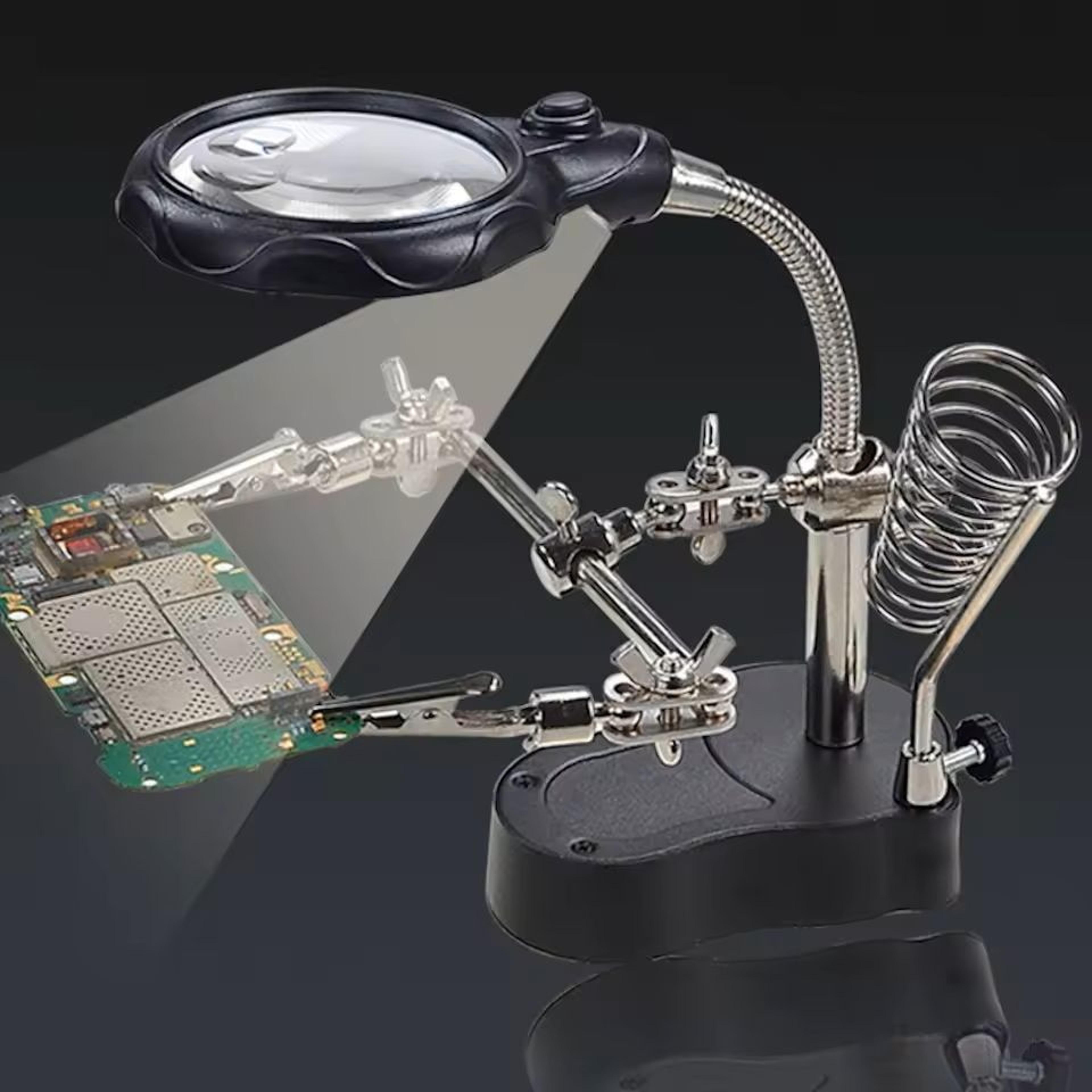 Helping Hands Soldering Station With Magnifying Glass And LED Light 2