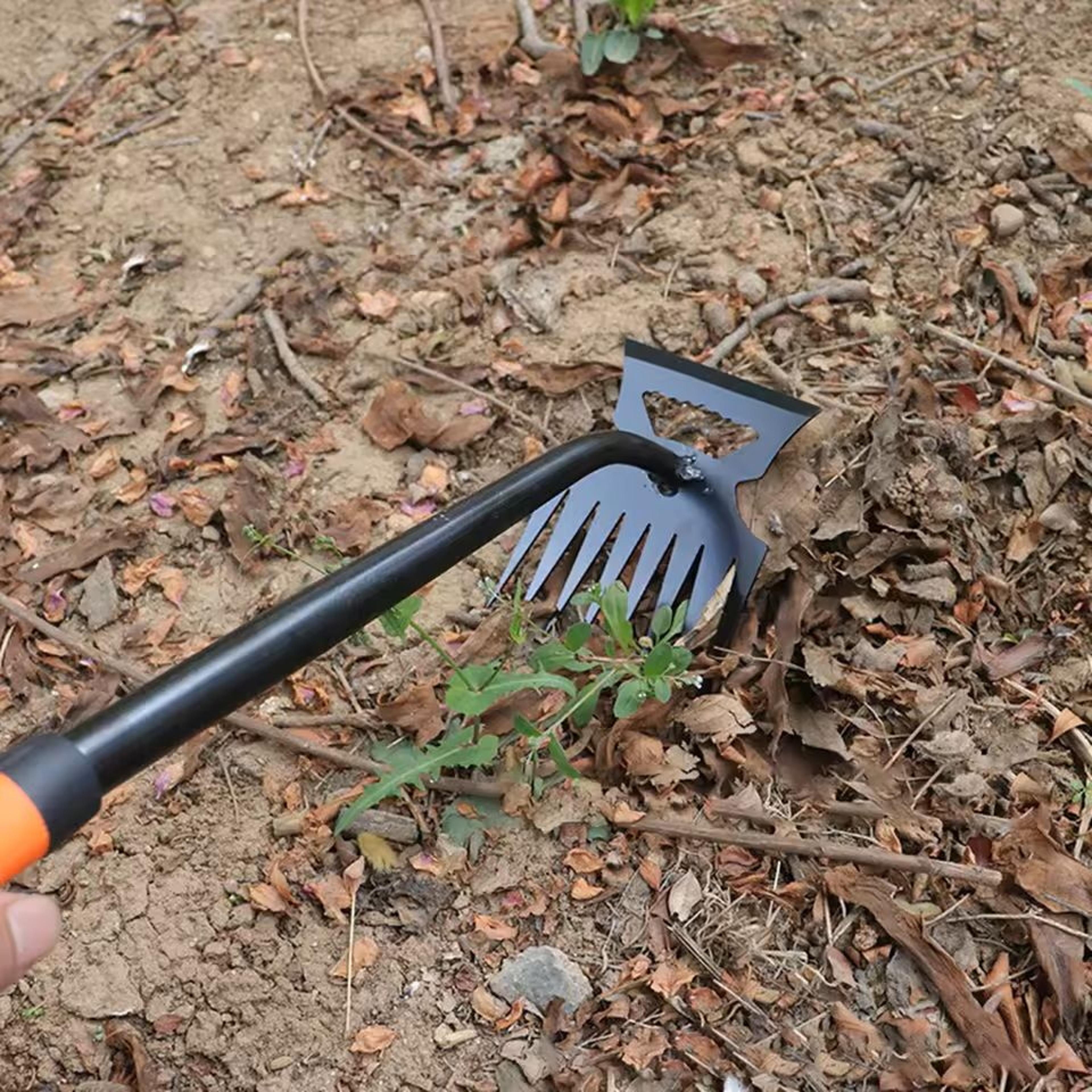 DualHead Metal Weeding Rake  Stainless Steel Garden Shovel With 511 Teeth 5