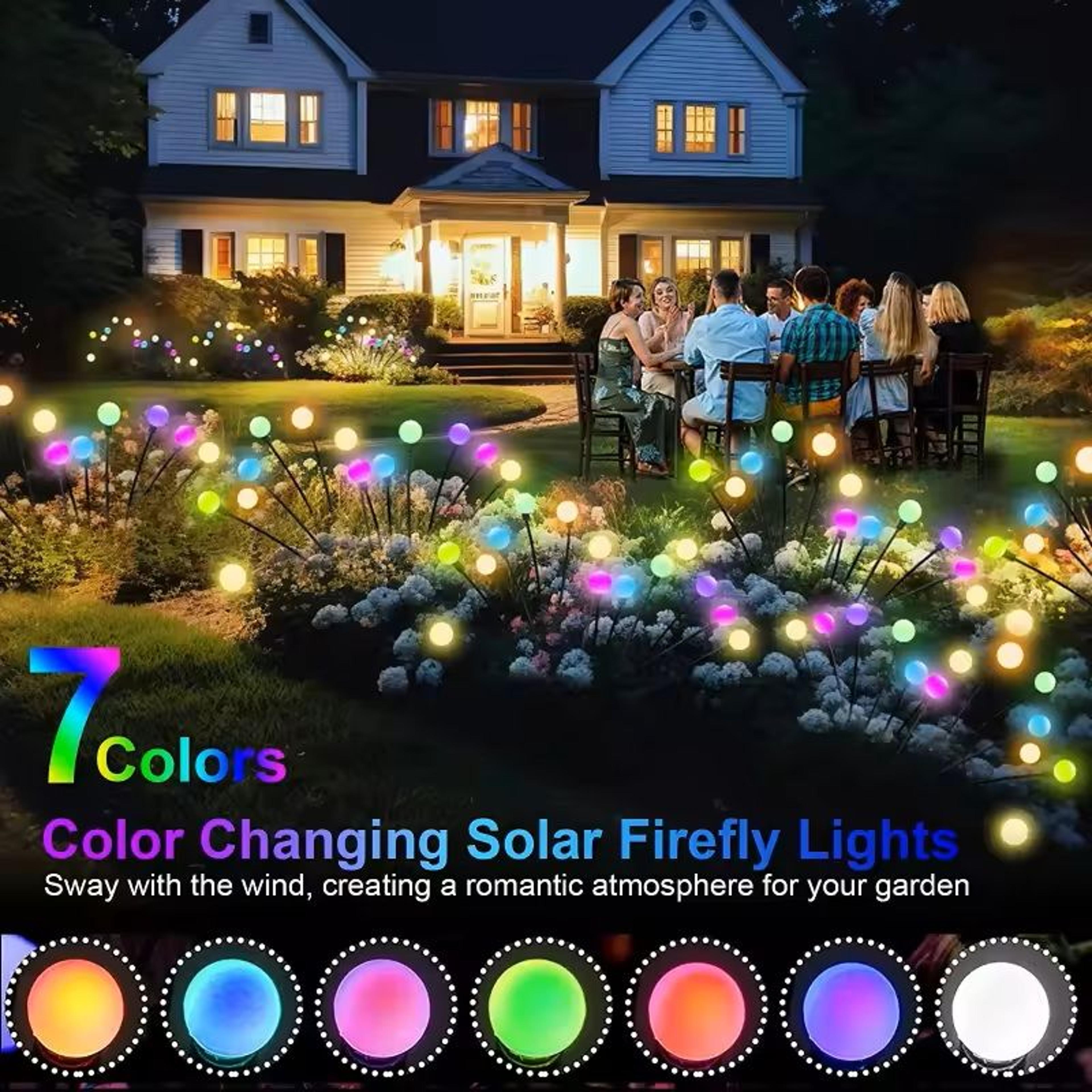 Starburst Solar Firefly Garden Lights  Waterproof Outdoor LED Pathway Decor 1 To 12 Pack 1