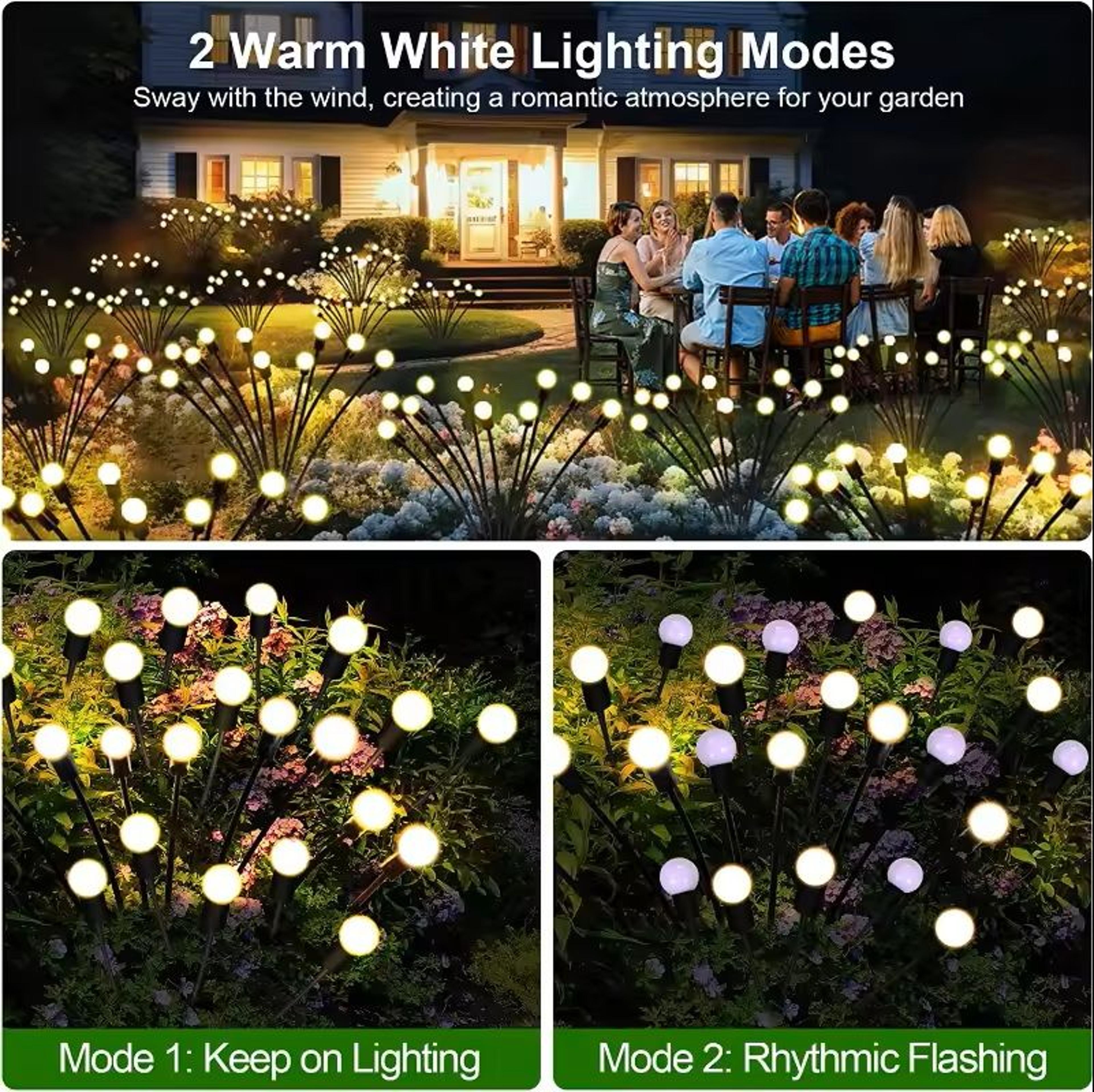 Starburst Solar Firefly Garden Lights  Waterproof Outdoor LED Pathway Decor 1 To 12 Pack 5