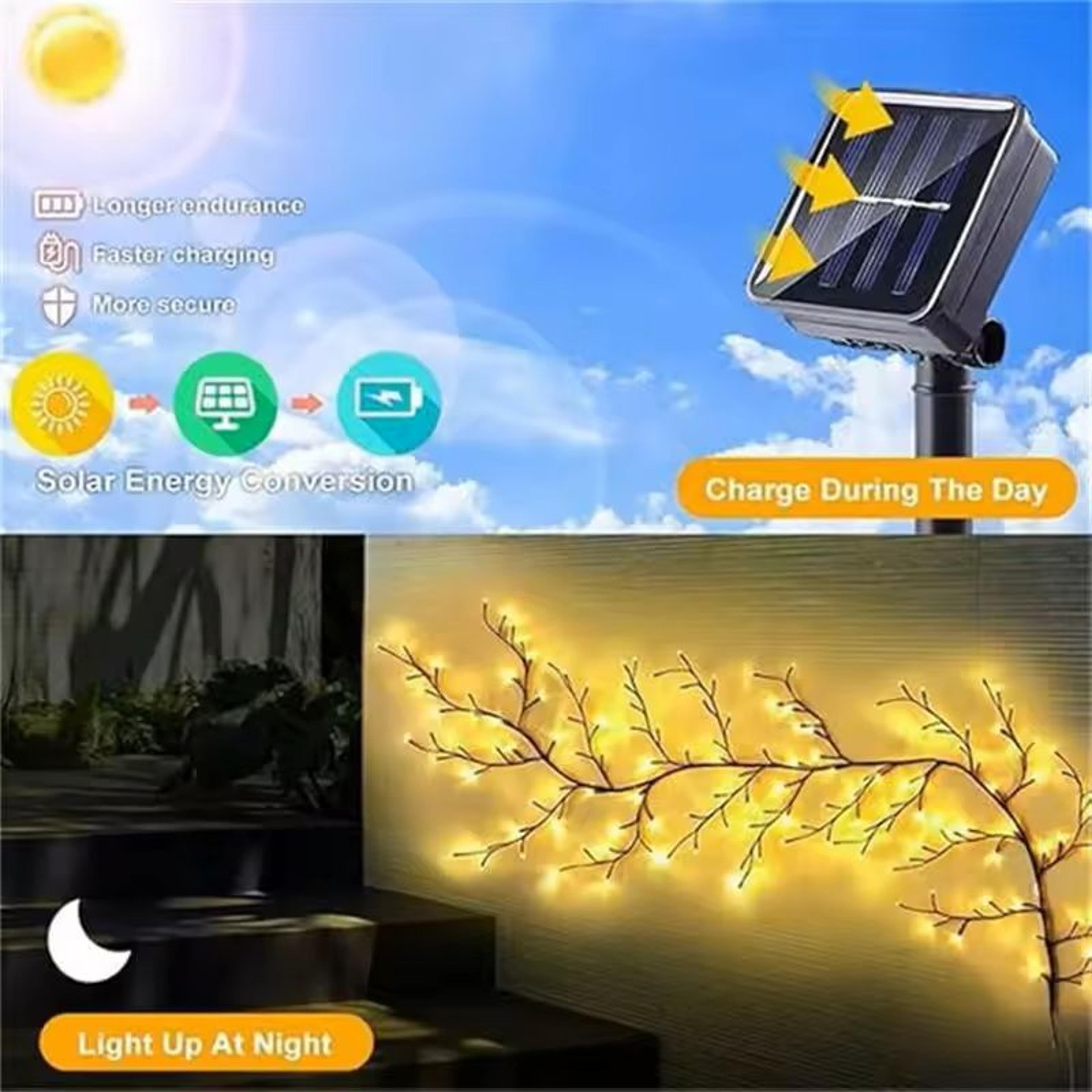 96 LED Solar Willow Vine String Lights Outdoor With 8 Modes For Balcony And Garden Decor 2