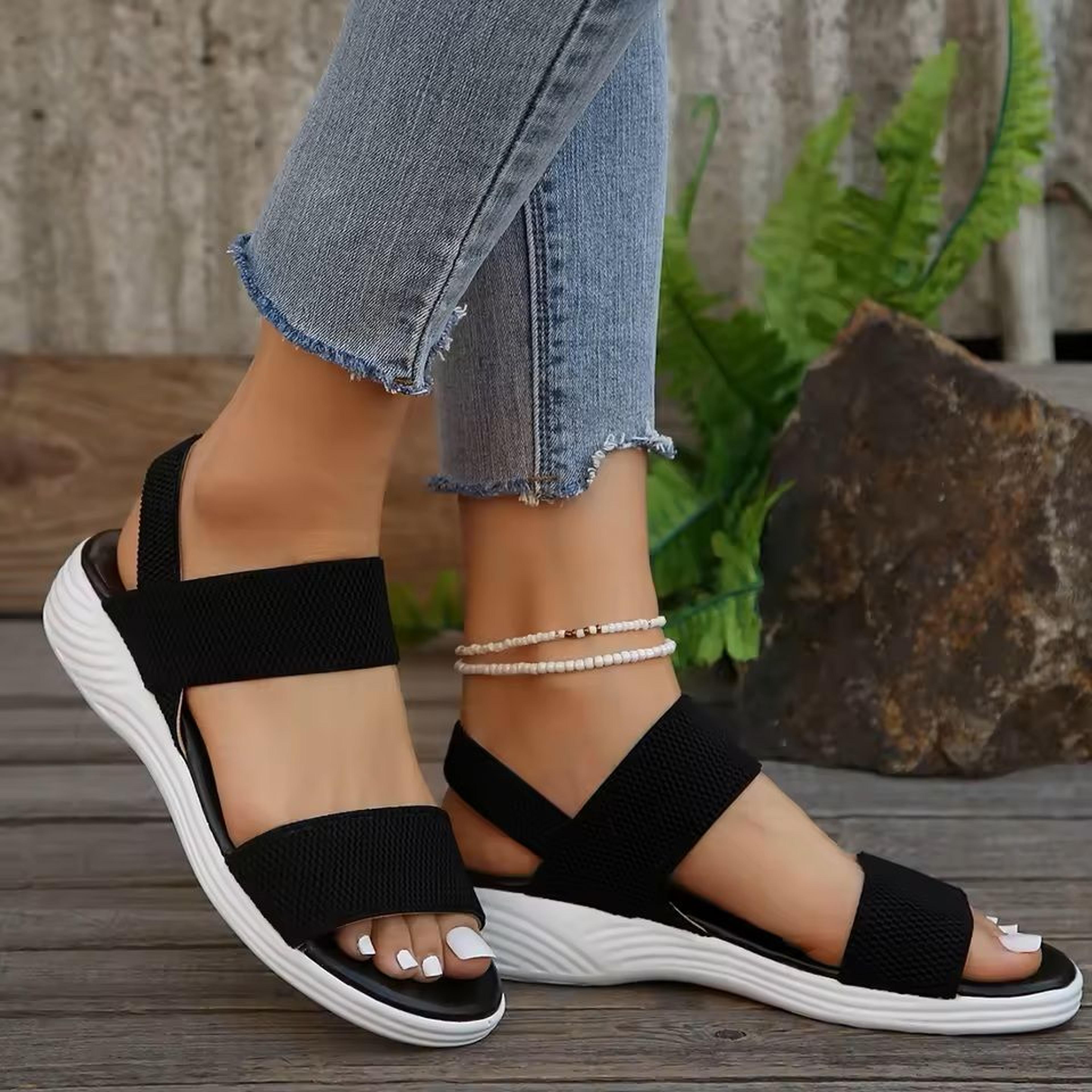 Womens Lightweight Knit Wedge Sandals 7