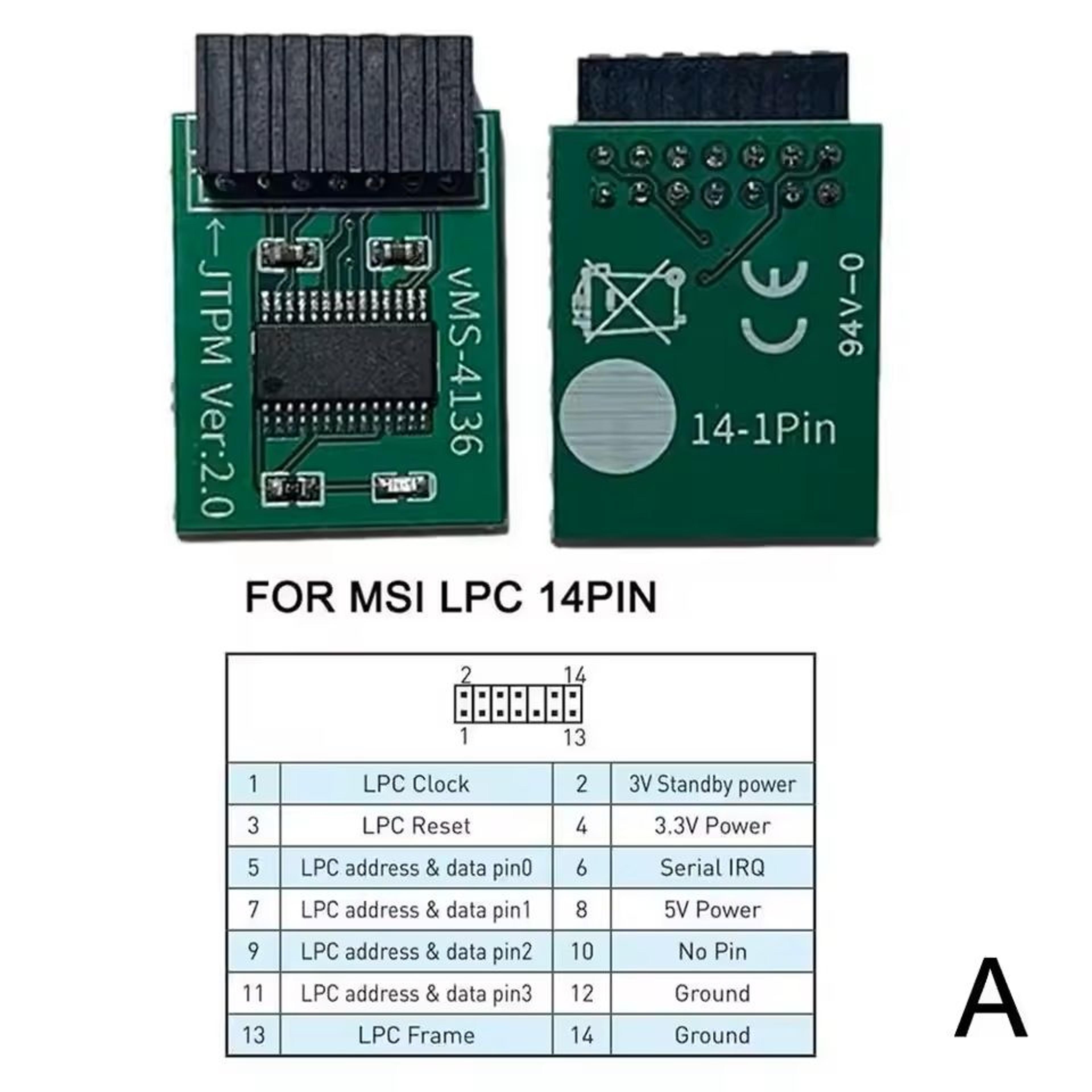 TPM 20 Security Module Board For ASUS MSI GIGABYTE ASRock  12141820 Pin Remote Encryption Module 4