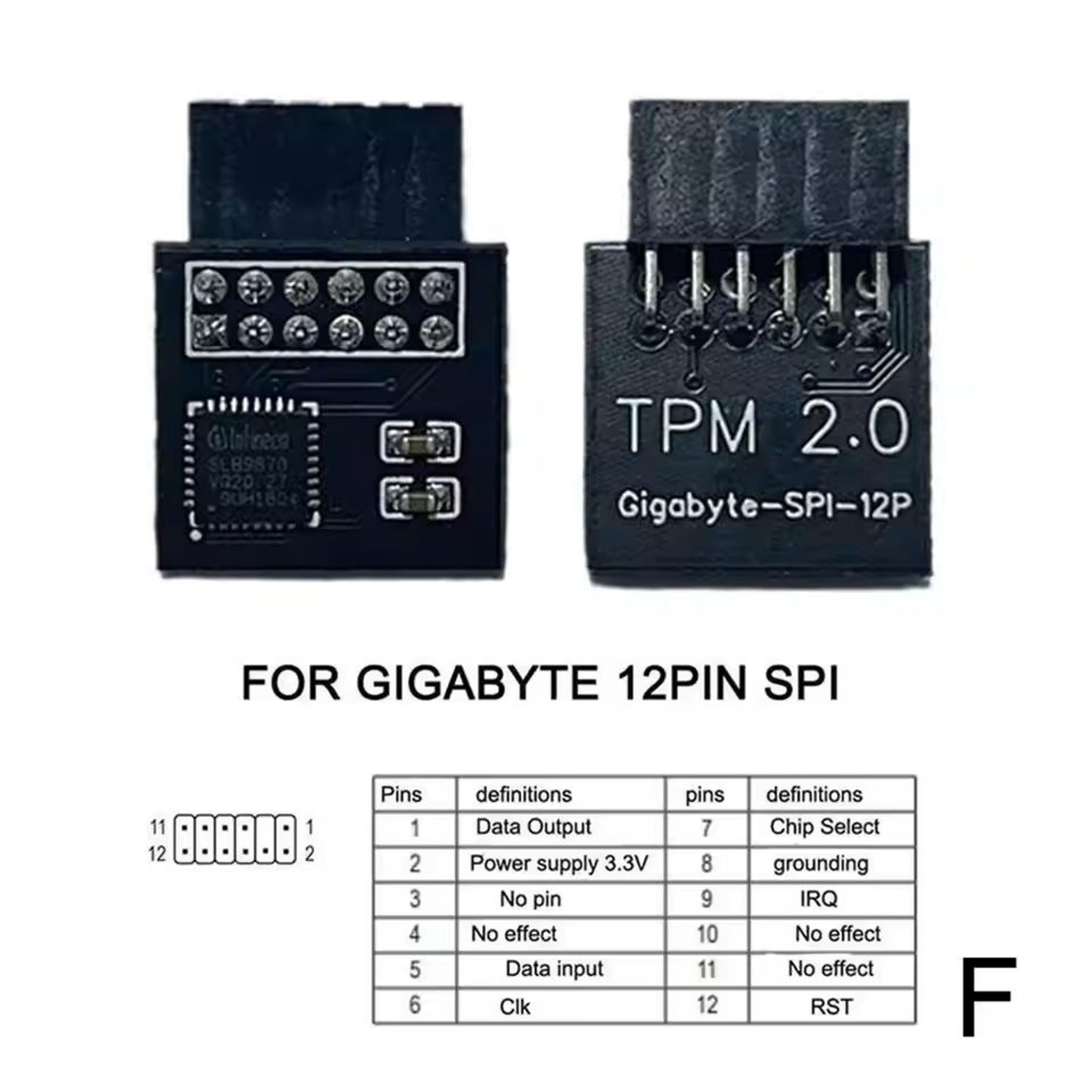 TPM 20 Security Module Board For ASUS MSI GIGABYTE ASRock  12141820 Pin Remote Encryption Module 9