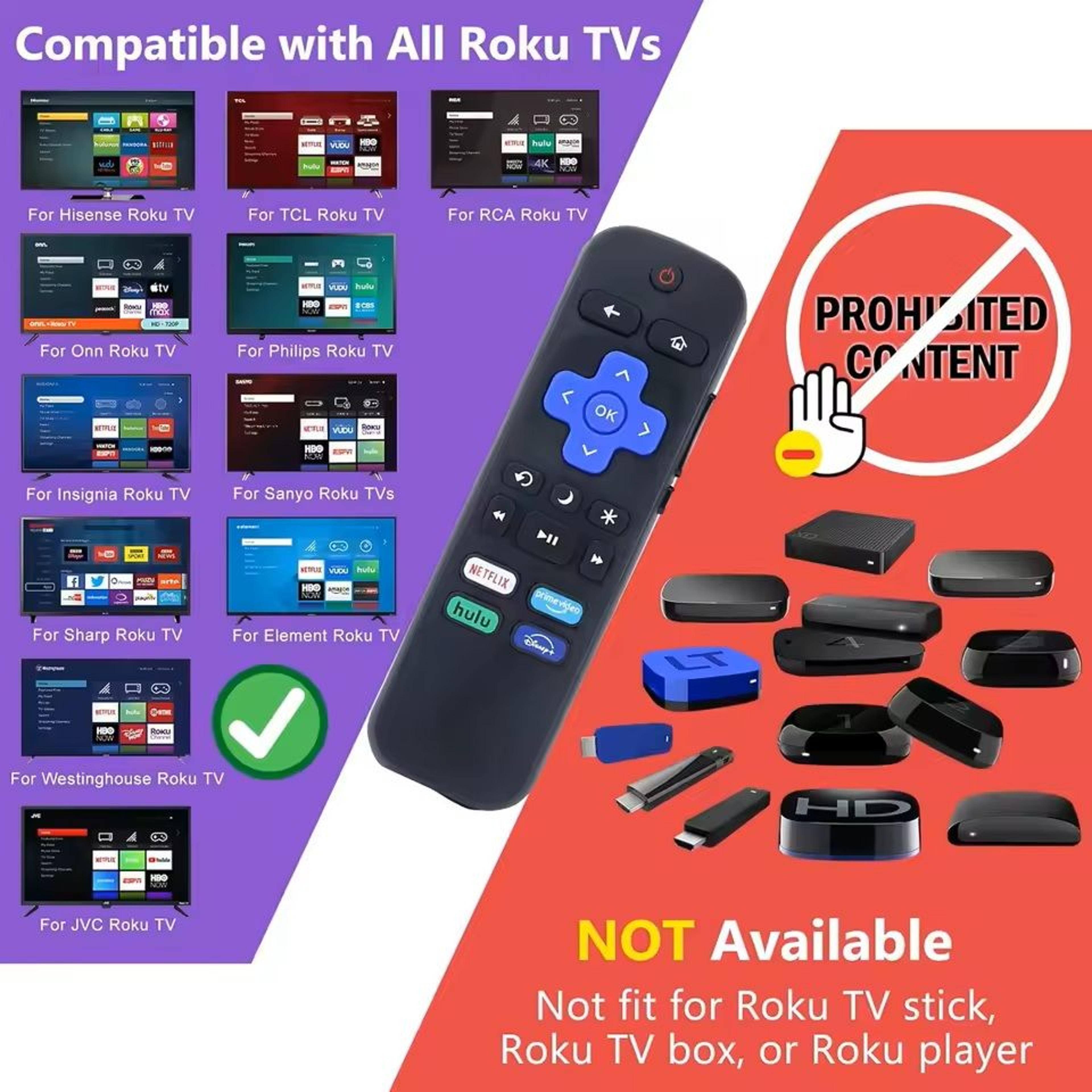 2 Pack Universal Remote Replacement For RokuCompatible Smart TVs 1